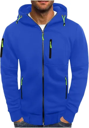 Hoodies for Men Zip up Lightweight Hoodie Big and Tall Sweatshirt Casual Fashion Jackets Fall Tops with Zip Pockets