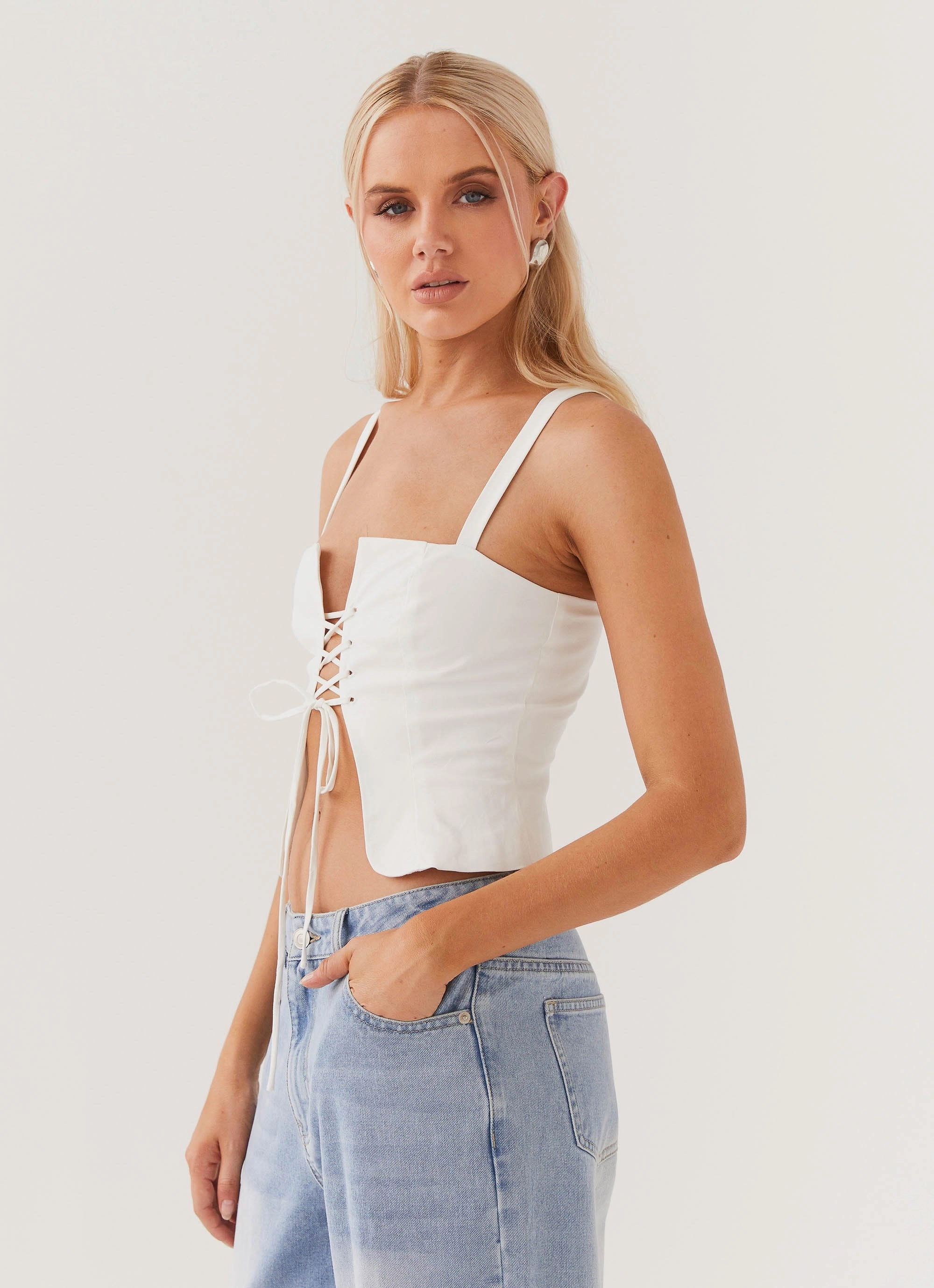 Hopeful Hearts Bustier Top - White Fashionable Cut Casual weekend dress