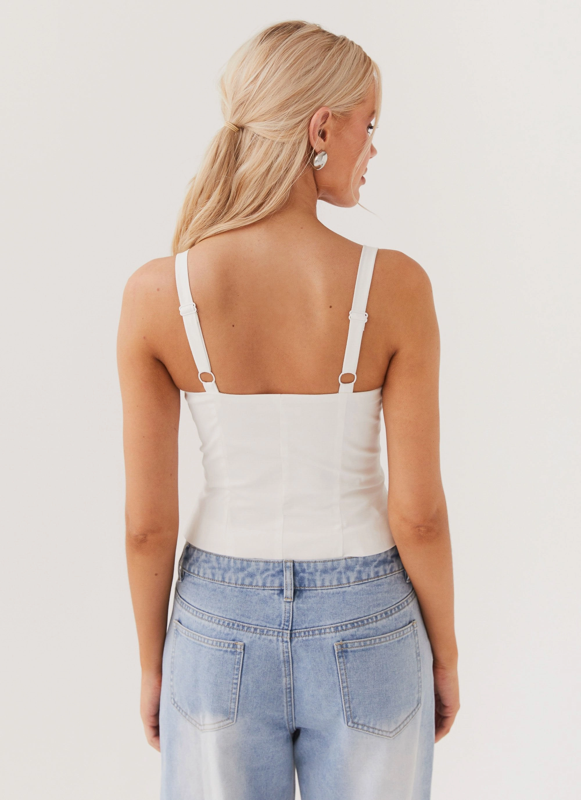 Elegant Simplicity Hopeful Hearts Bustier Top - White