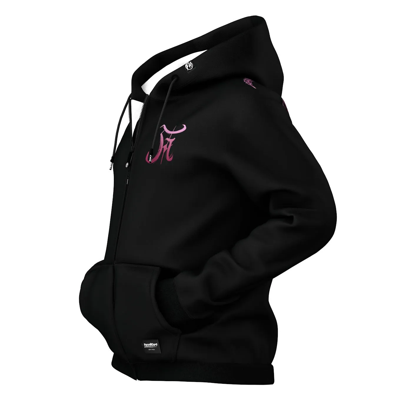 Horned Demon Skull Zip Up Hoodie