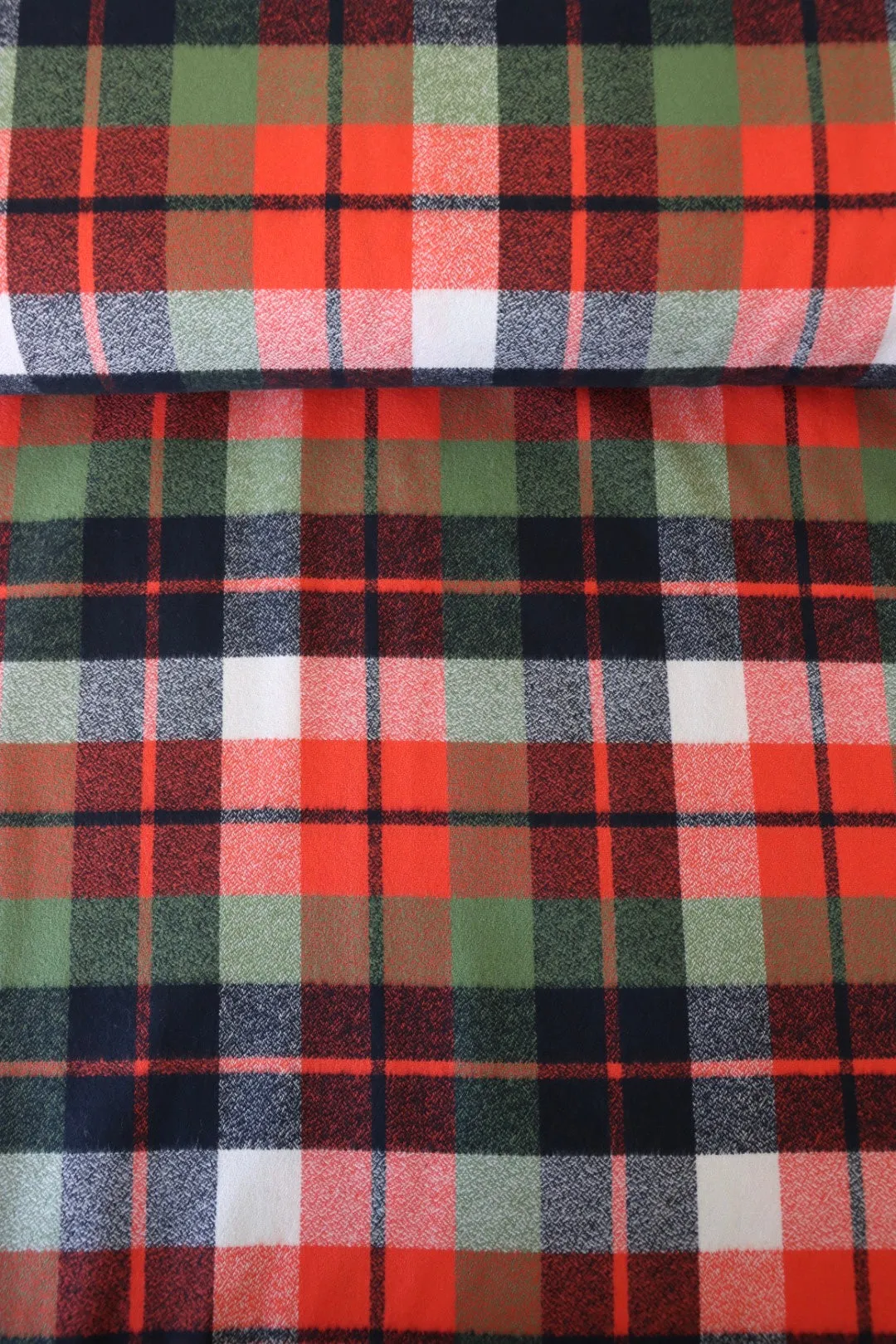 Hot Orange/Navy/Moss Plaid | Mammoth Flannel | Robert Kaufman