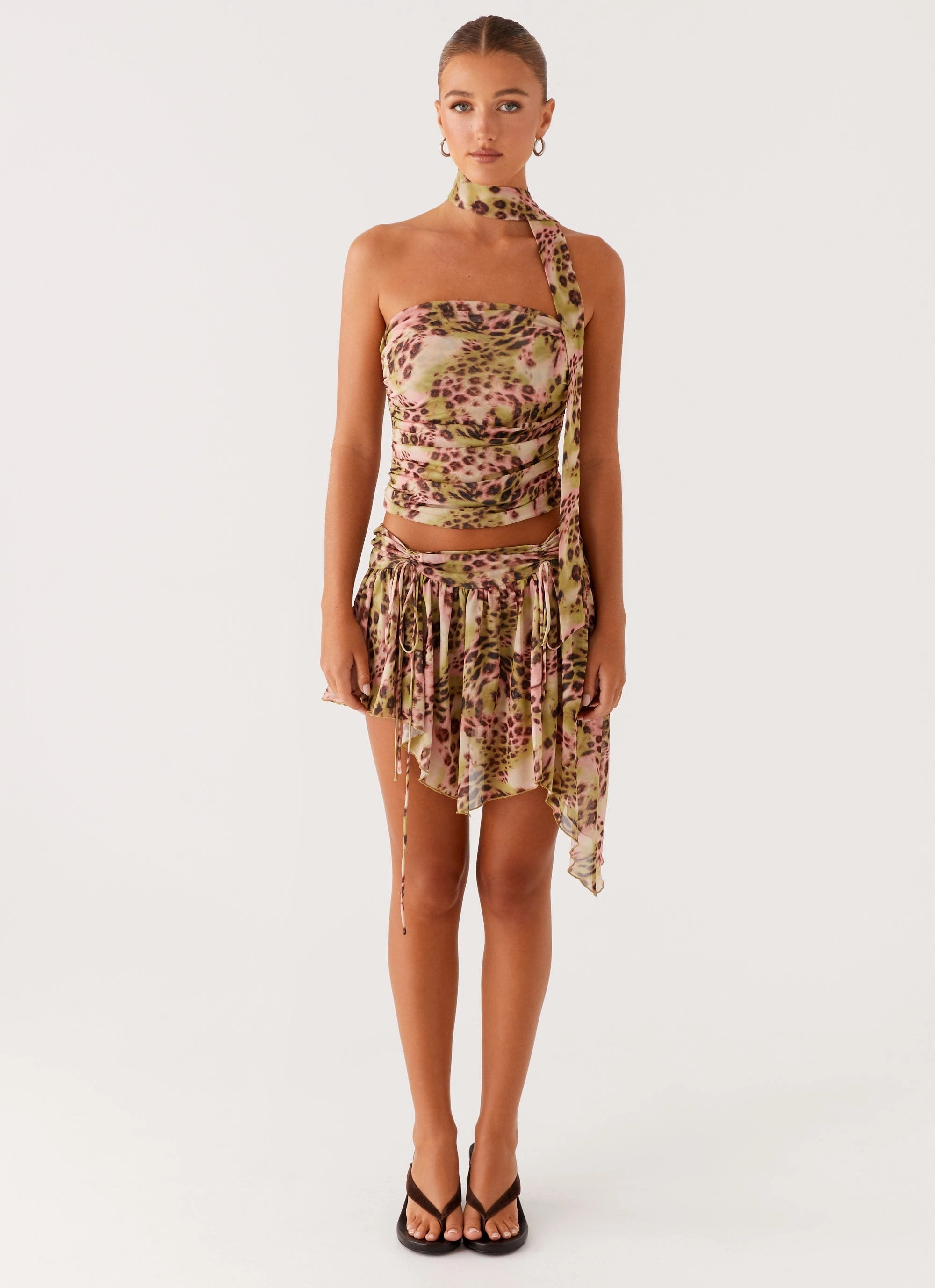 Hot Like Me Mini Skirt - Swirl Leopard Flexible Material Stylish Choice