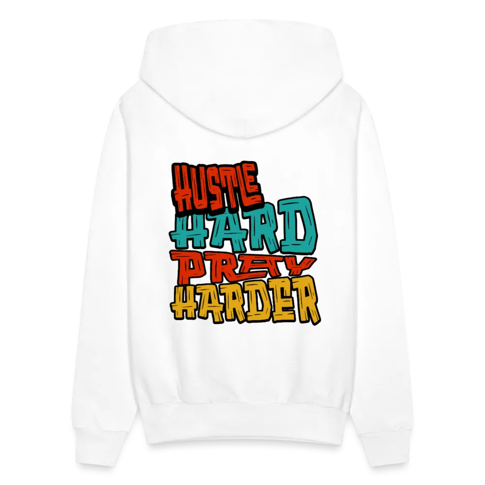 Hustle Hard Pray Harder Hoodie White