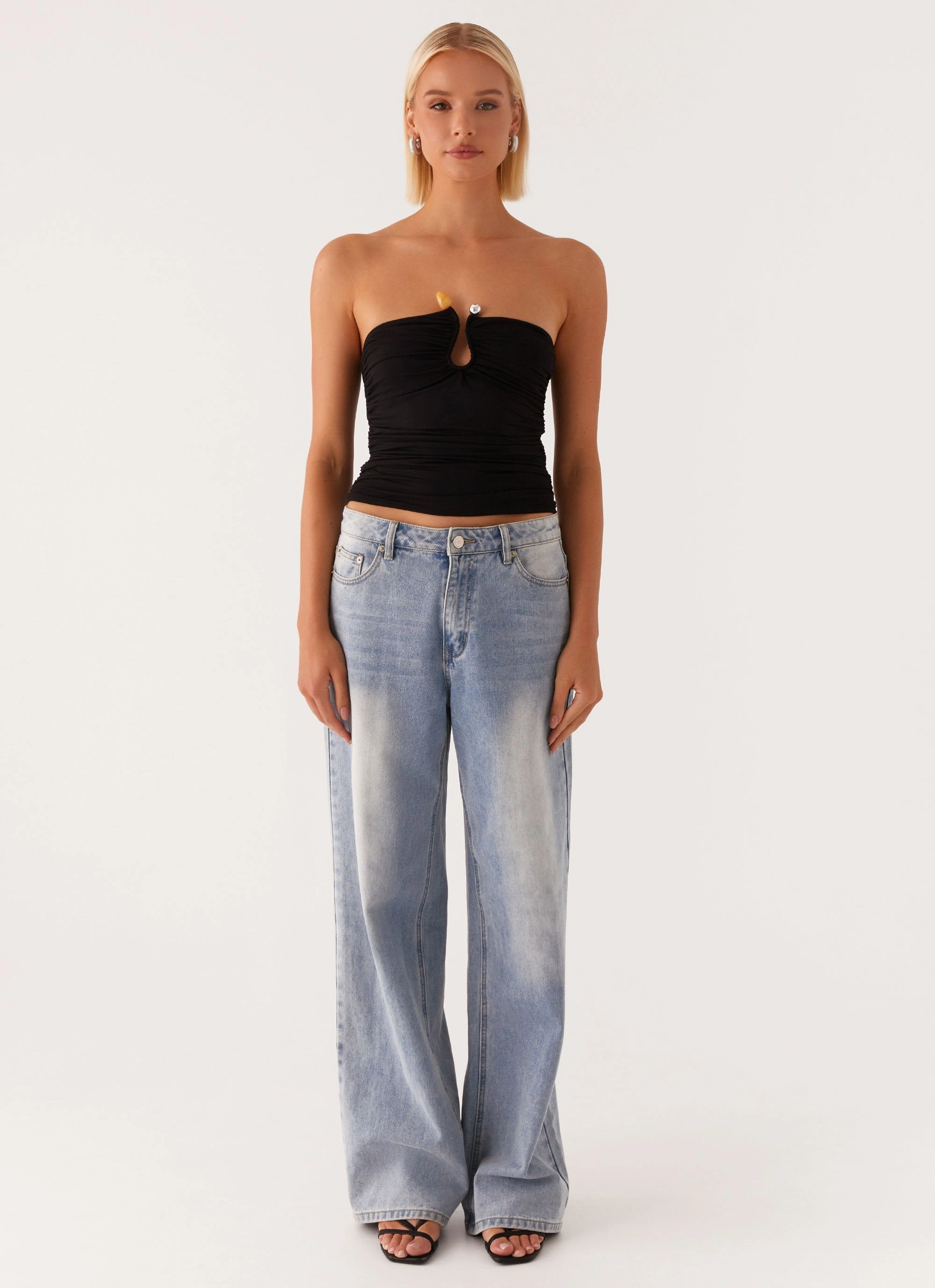 Adjustable Hem Toggles Rudy Tube Top - Black