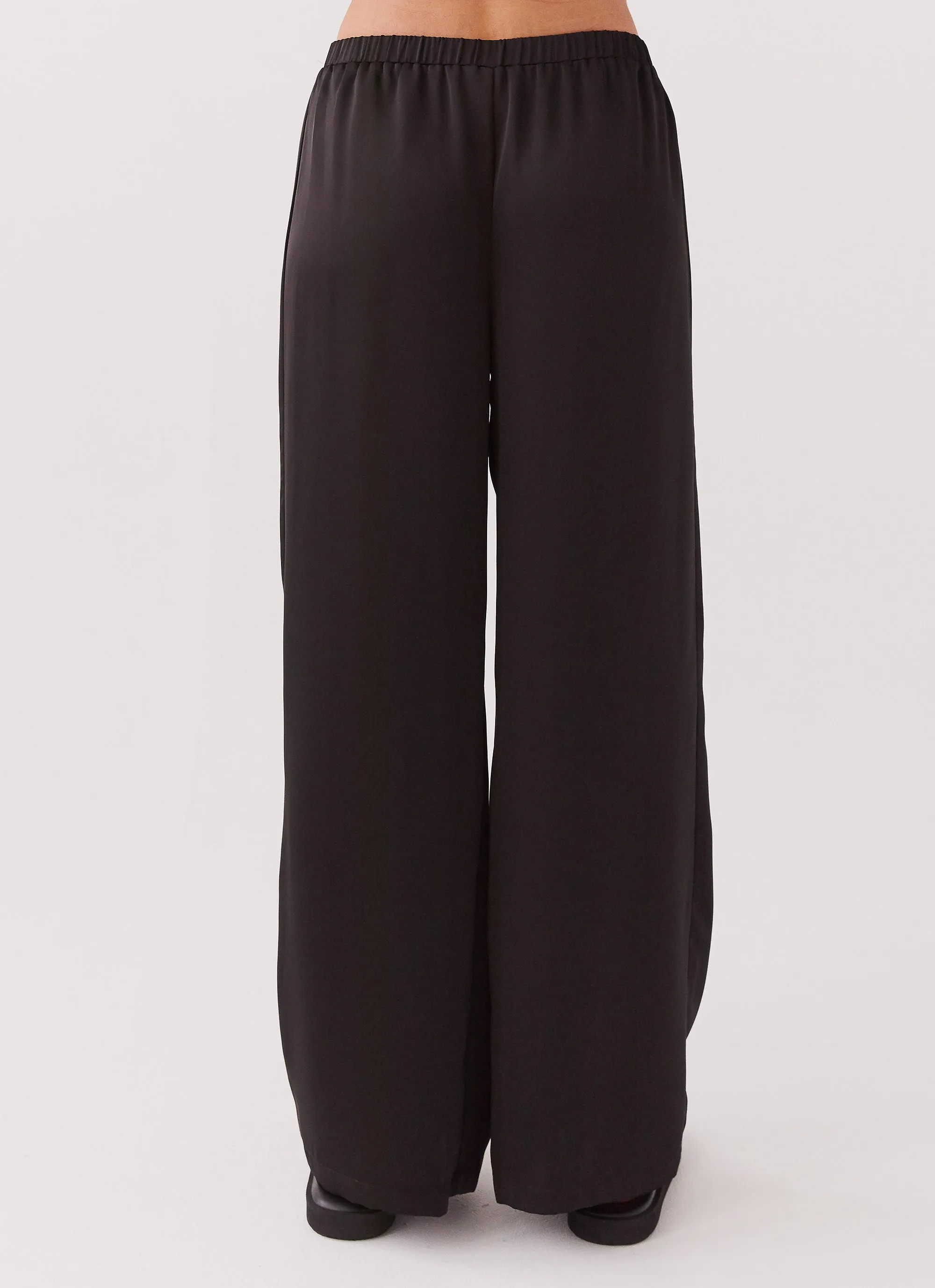 Palm Cove Satin Pants - Black MultiFunctionalDesign