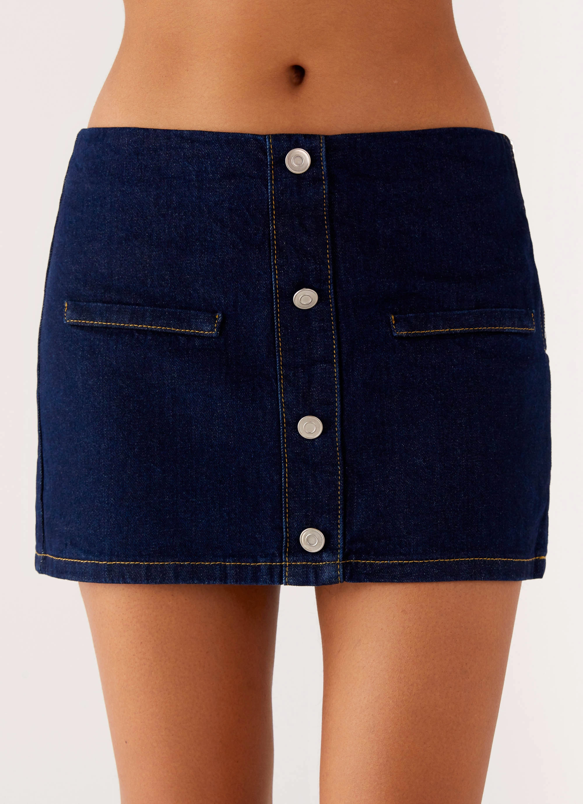 Morrison Denim Mini Skirt - Indigo HighRiseWaistband Movement Support