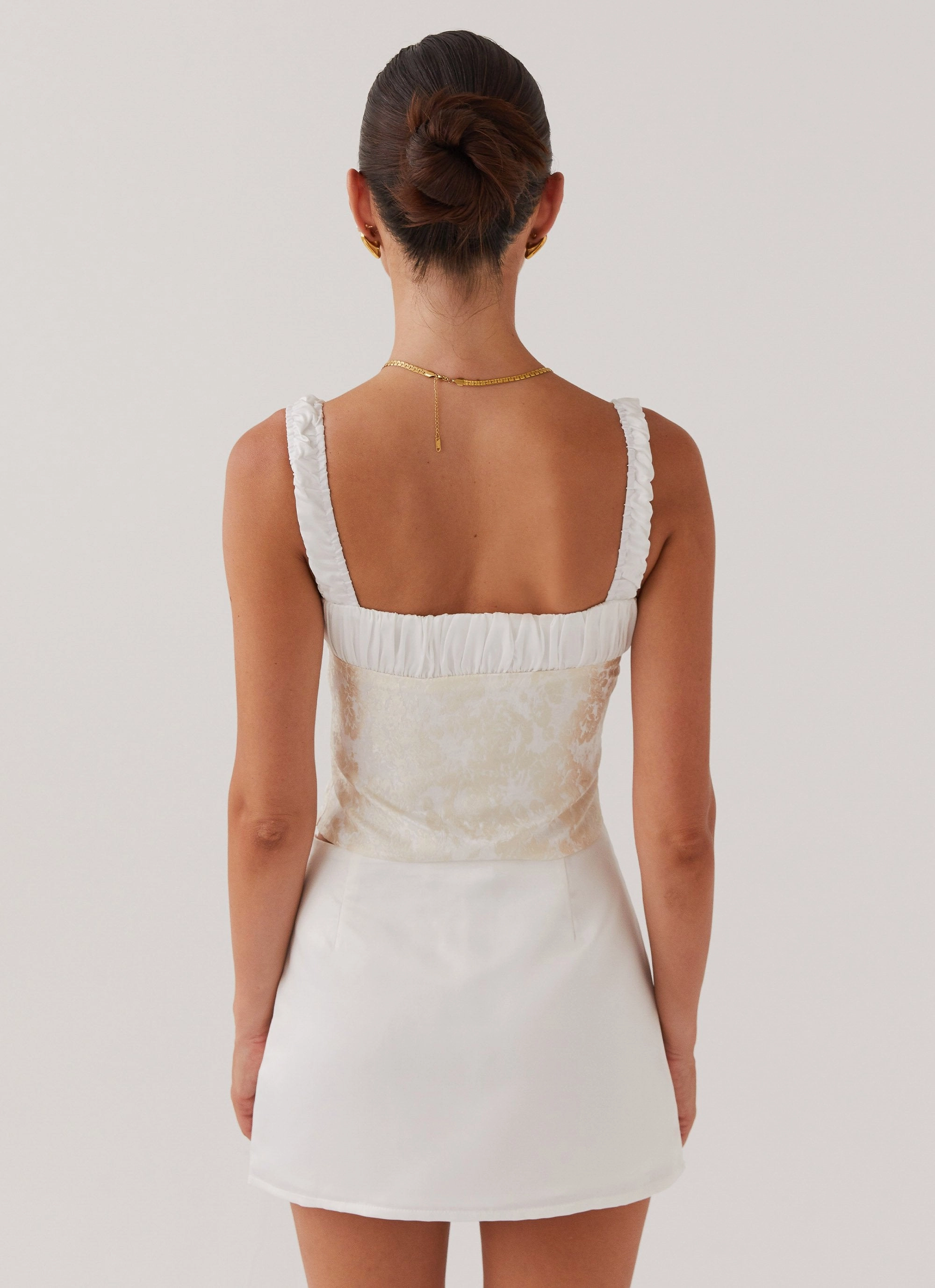 Clean Lines Sylvia Satin Mini Skirt - Ivory