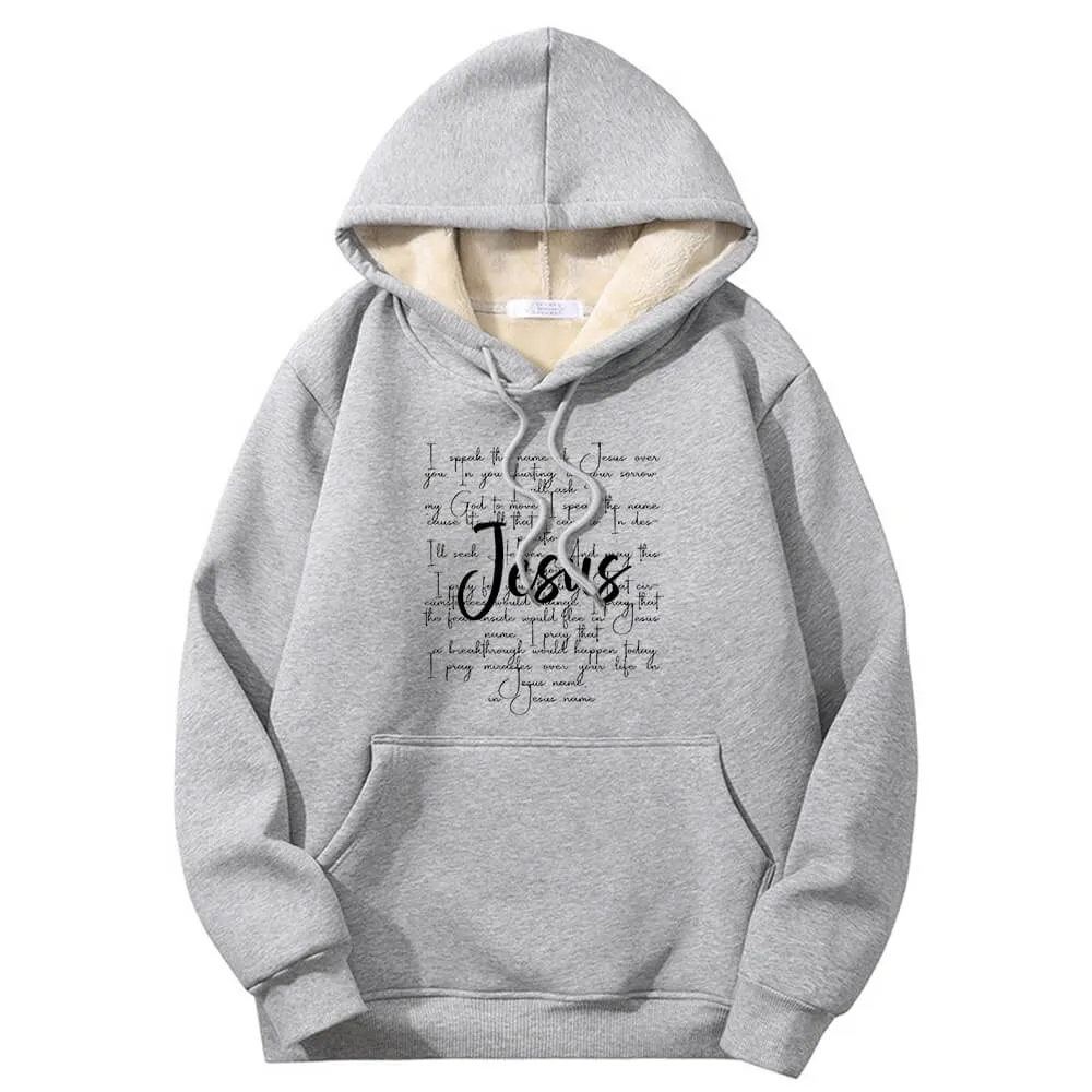 I Speak The Name Of Jesus Crew Collar Fleece Sherpa Hoodie