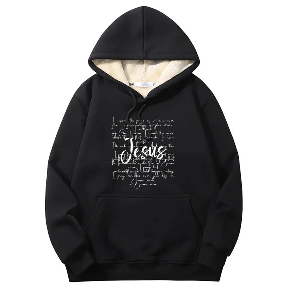 I Speak The Name Of Jesus Crew Collar Fleece Sherpa Hoodie
