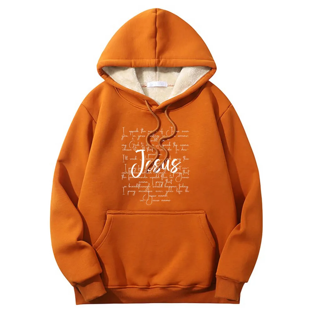 I Speak The Name Of Jesus Crew Collar Fleece Sherpa Hoodie