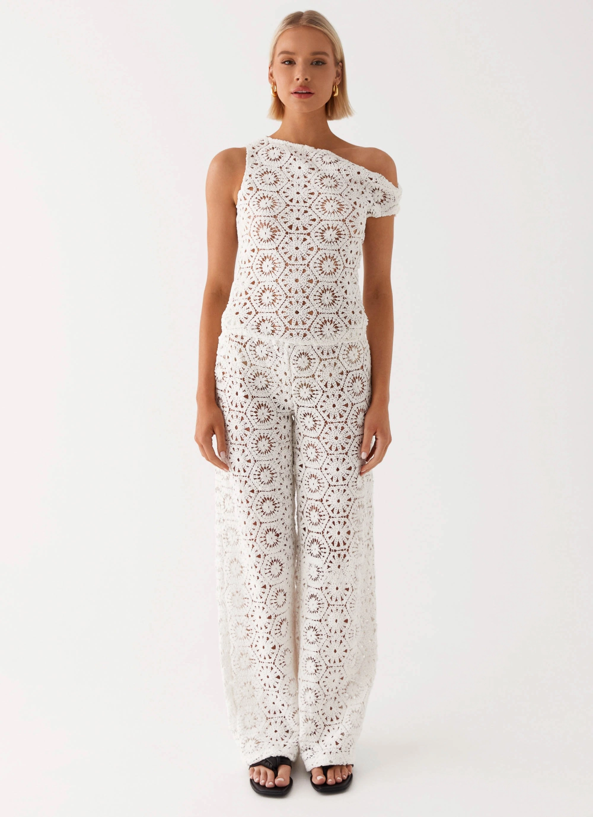 Oversized Fit Ibiza Crochet Top - Ivory