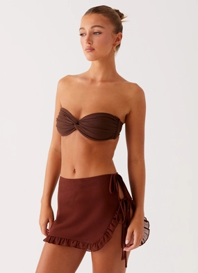 Simple Layer Iggy Mini Skirt - Chocolate