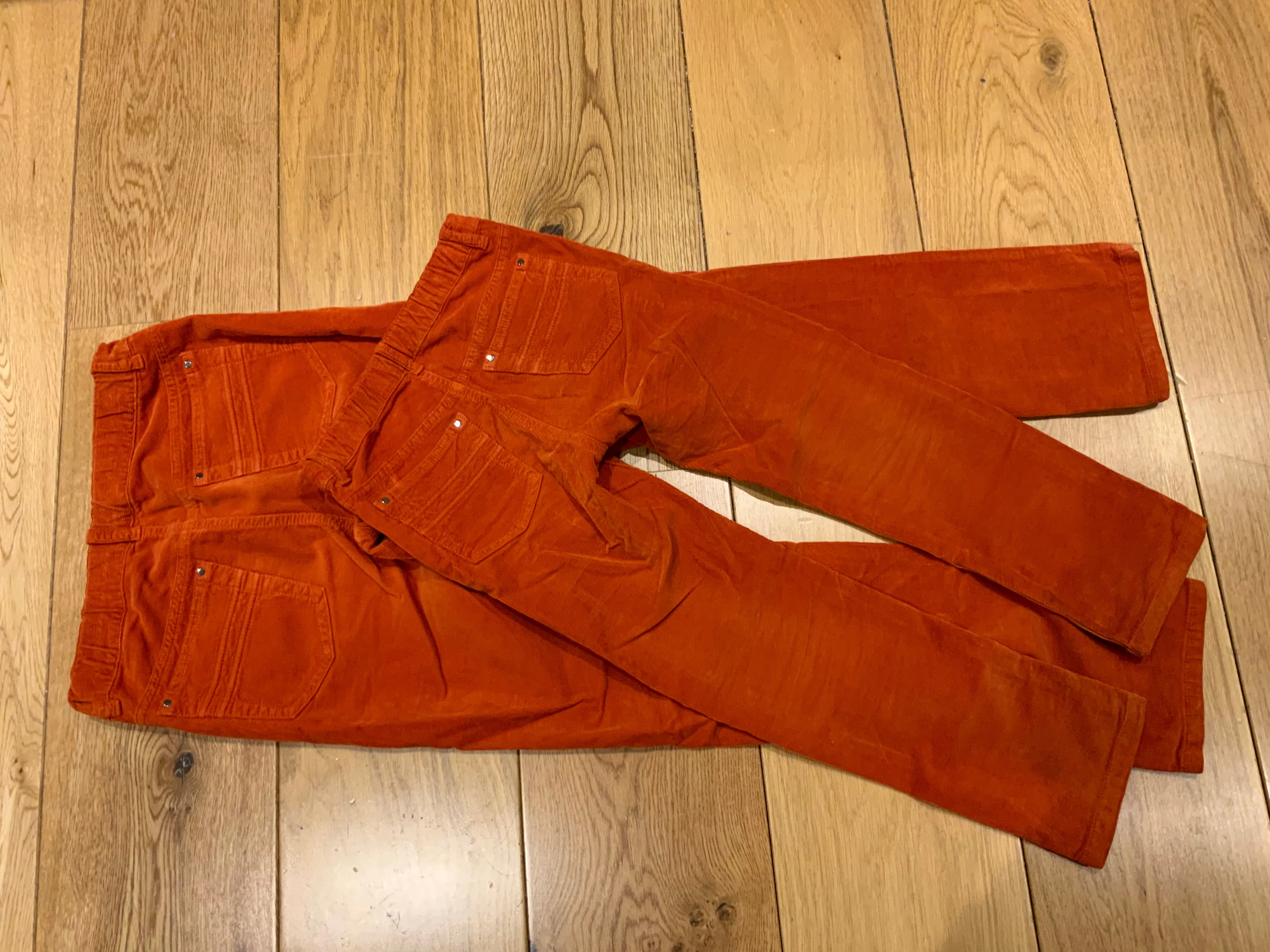 il gufo Corduroy Straight-leg Trousers In Orange Pants Size 6 or 12 years children
