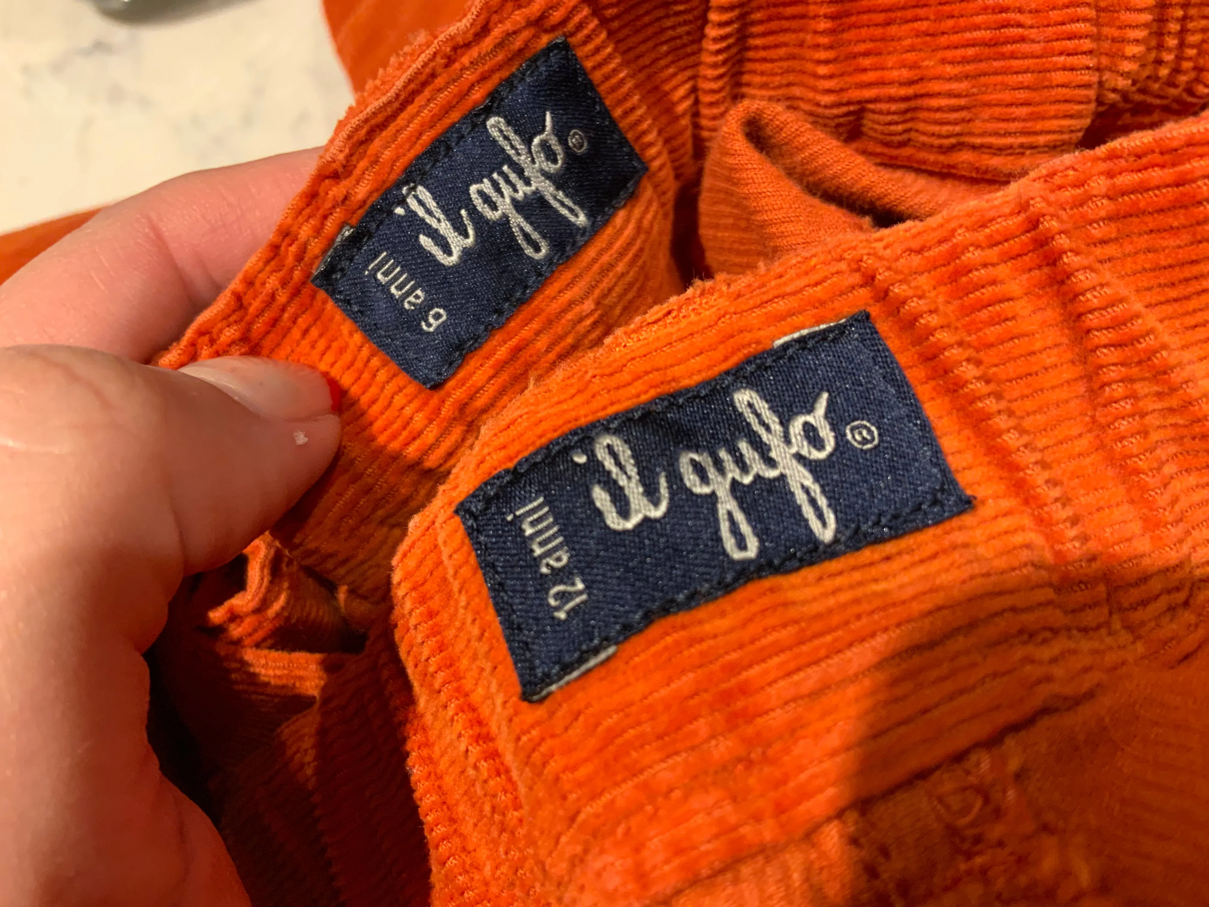 il gufo Corduroy Straight-leg Trousers In Orange Pants Size 6 or 12 years children