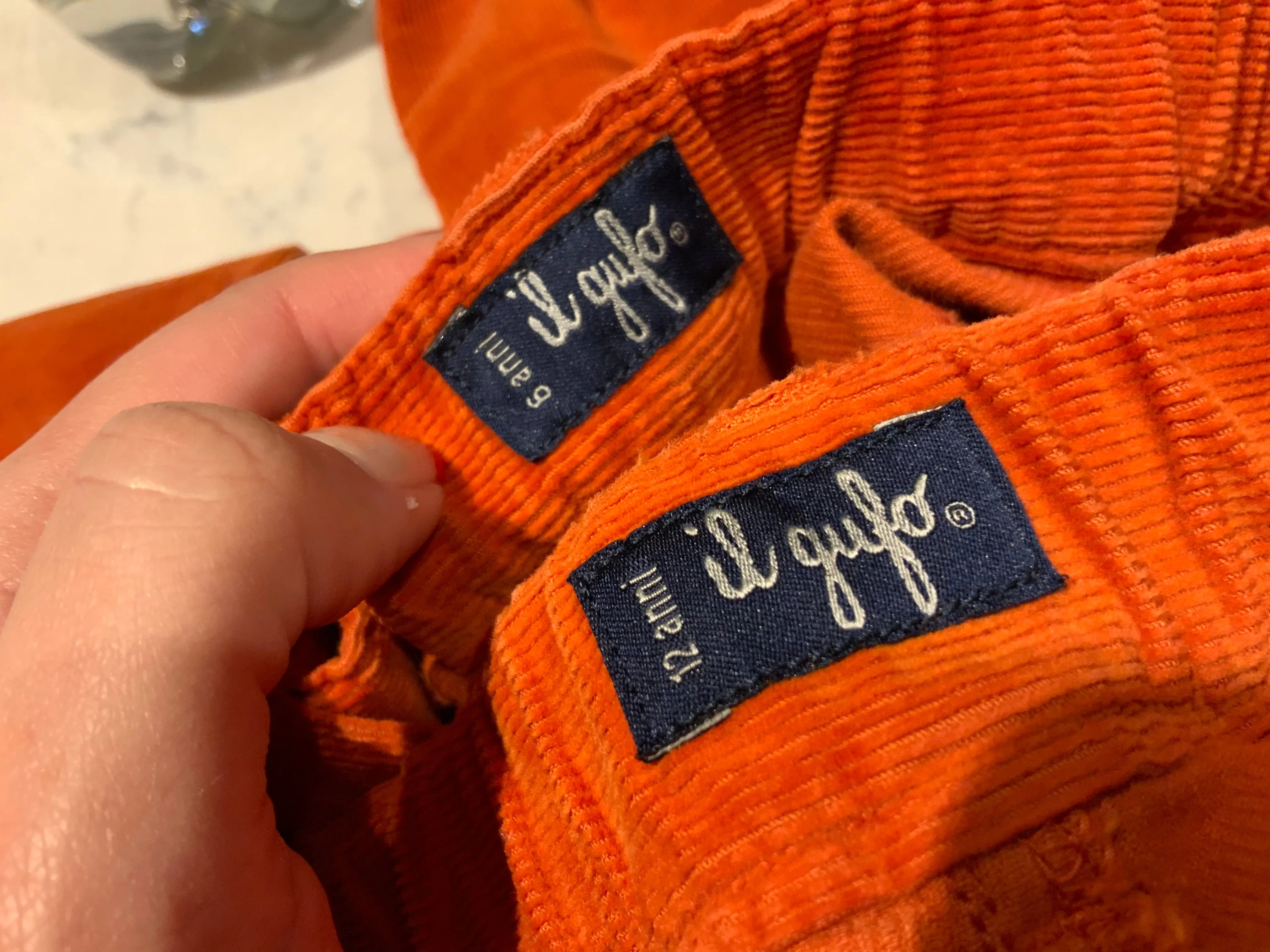 il gufo Corduroy Straight-leg Trousers In Orange Pants Size 6 or 12 years children