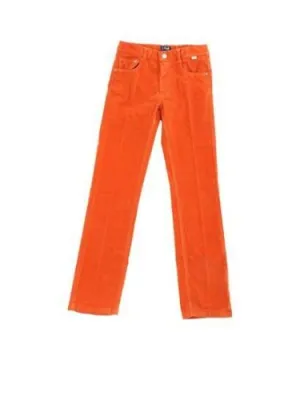 il gufo Corduroy Straight-leg Trousers In Orange Pants Size 6 or 12 years children