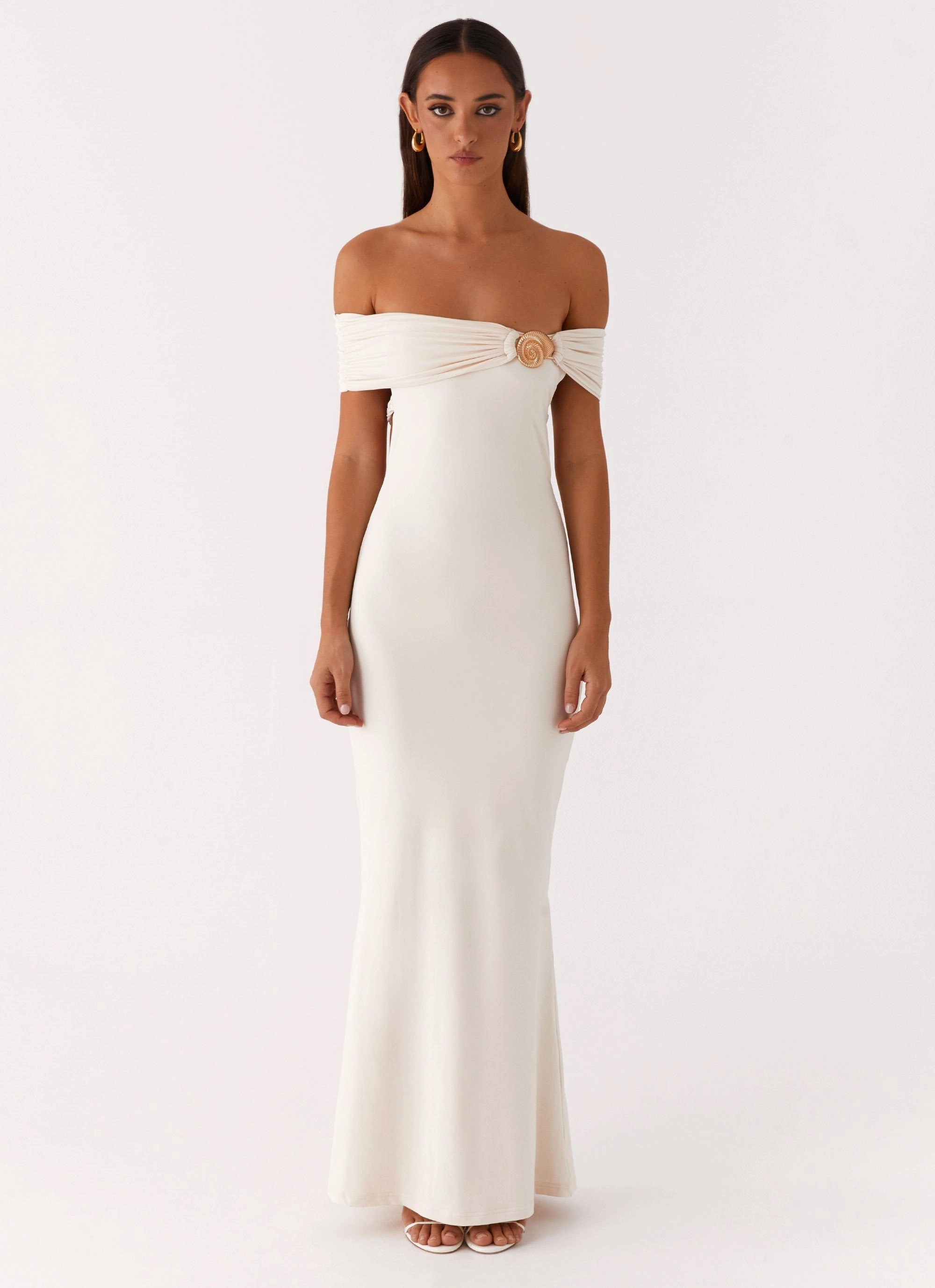 Illusion Maxi Dress - Ivory Professional Comfort Mid layer