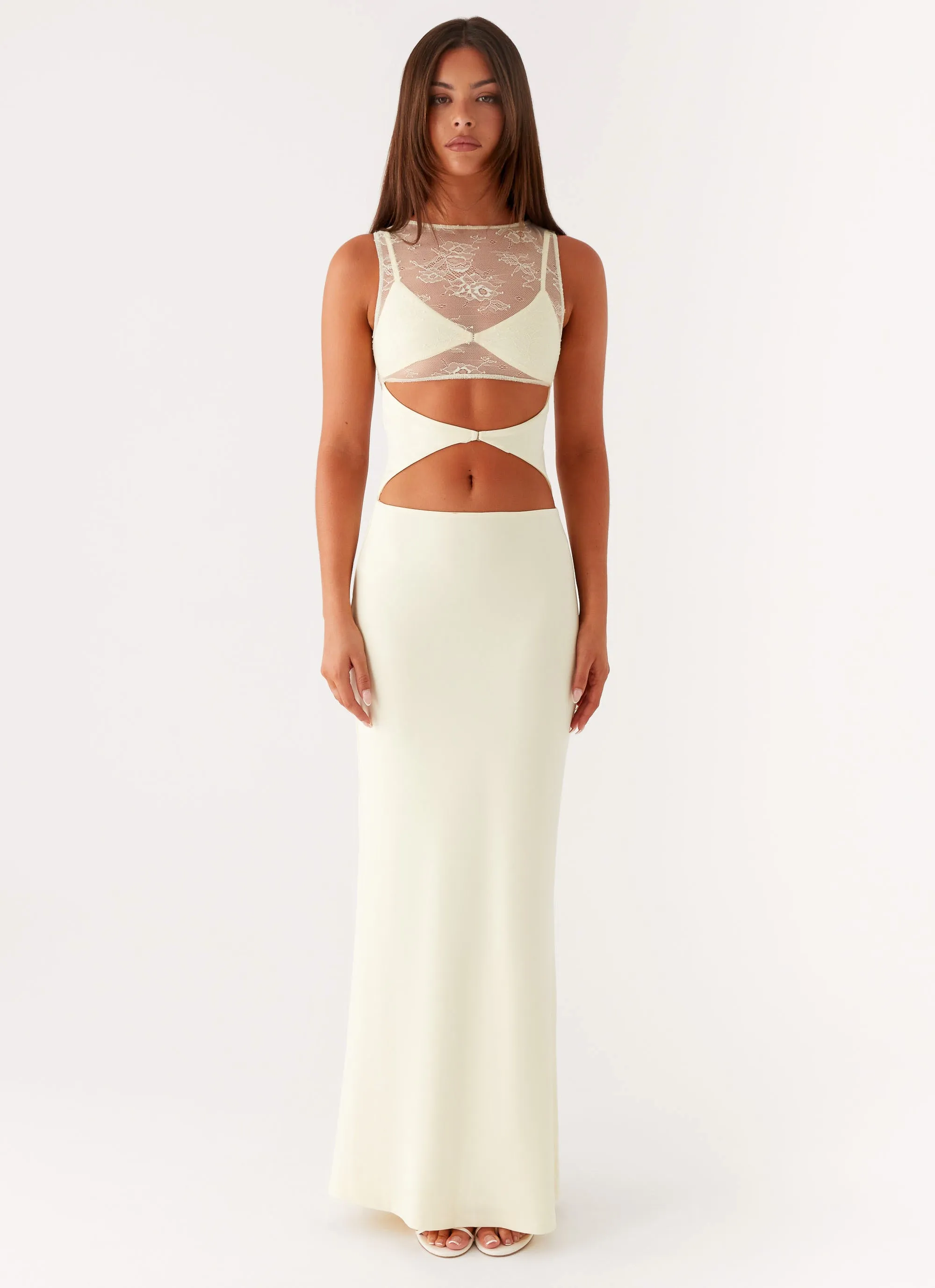 Imperial Maxi Dress - Yellow Casual Waist