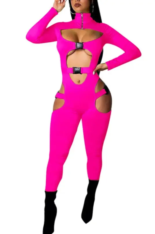In My Zone Buckle Cutout Jumpsuit (S-2XL)