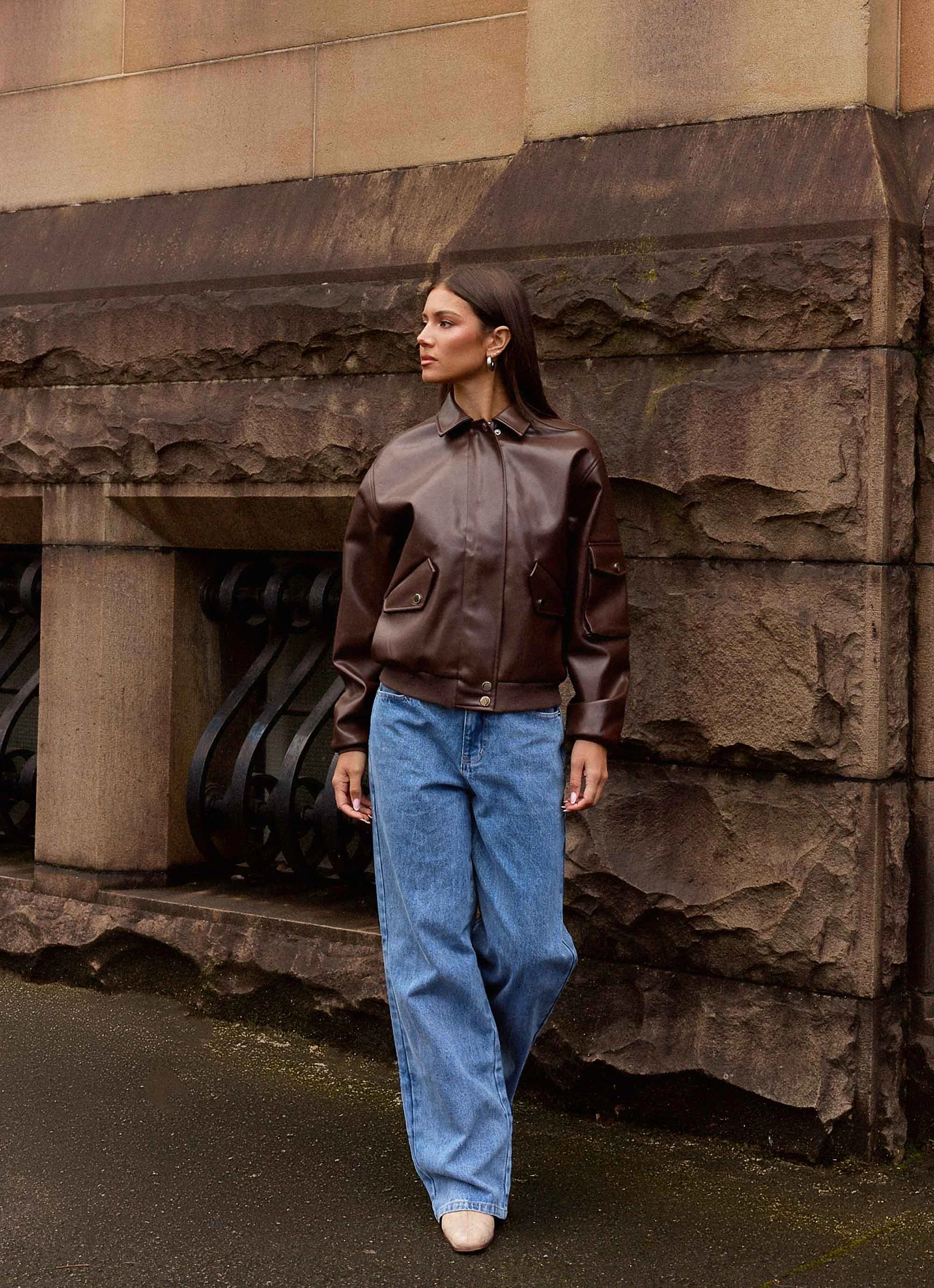 Weekend Ready Look Hidden Ventilation Zones Indara Bomber Jacket - Chocolate