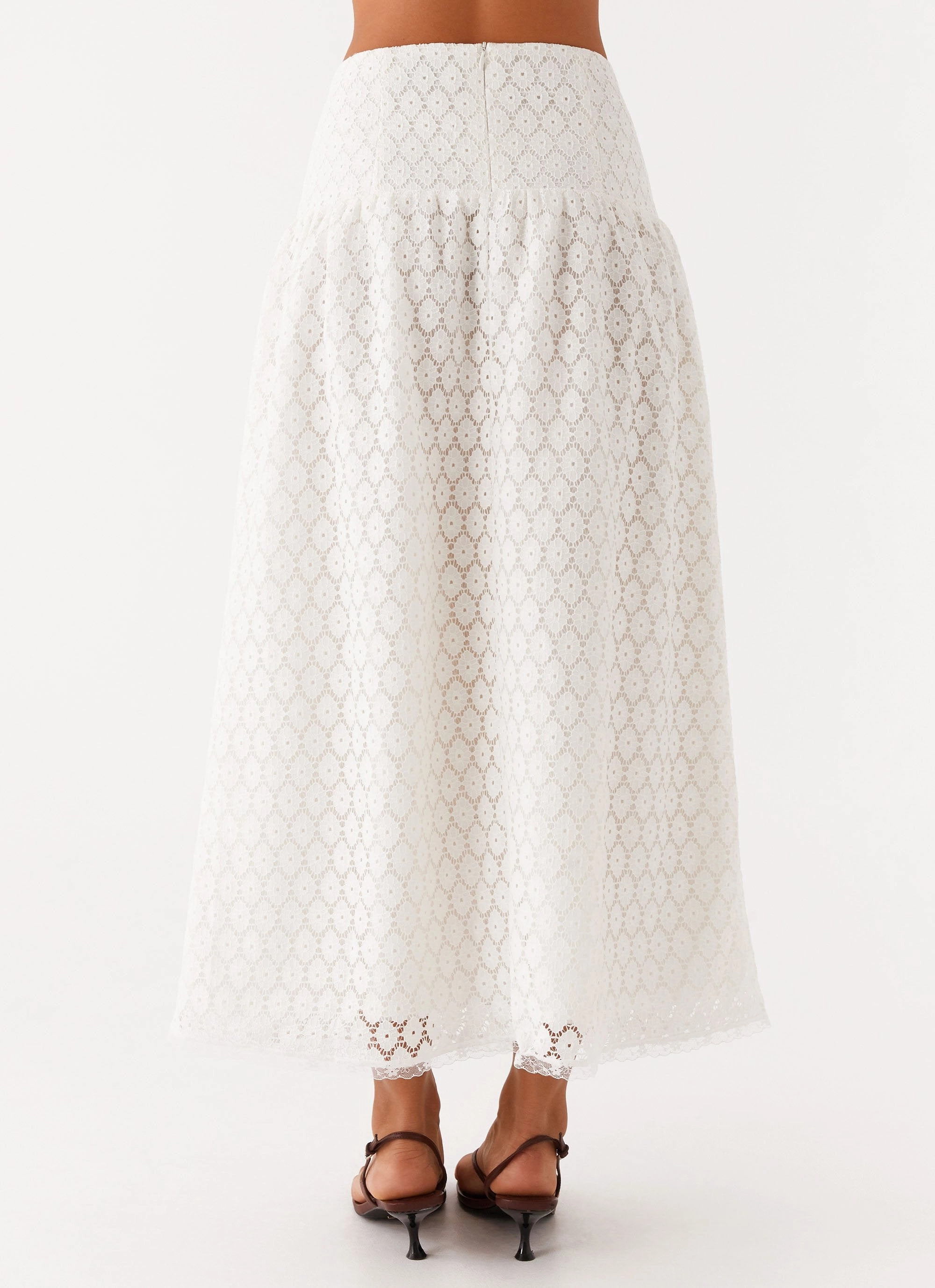 Indiana Corset Midi Skirt - White Tear Resistant flared silhouette