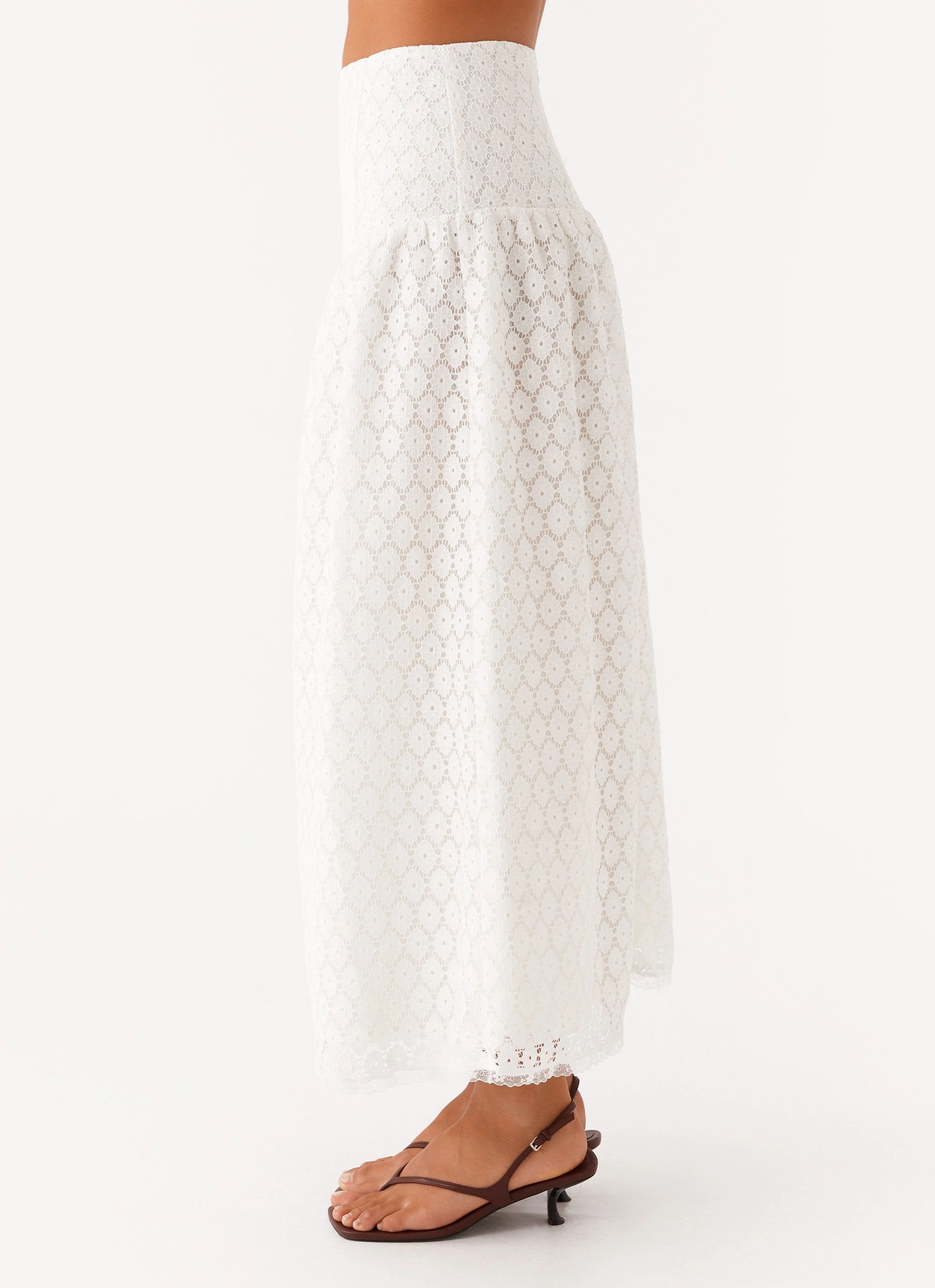 Indiana Corset Midi Skirt - White Double Layer tech fabric