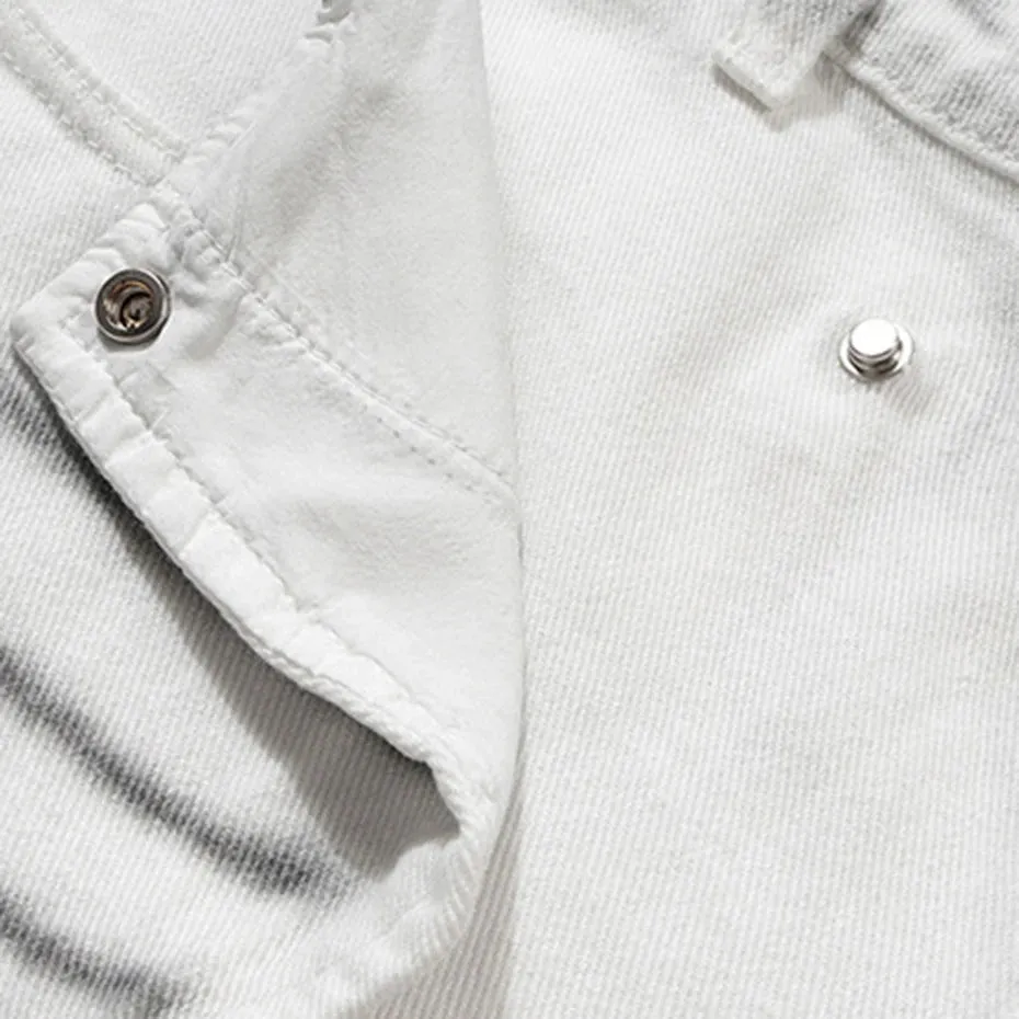 'Infamia' Flared White Denim Cargo Jeans
