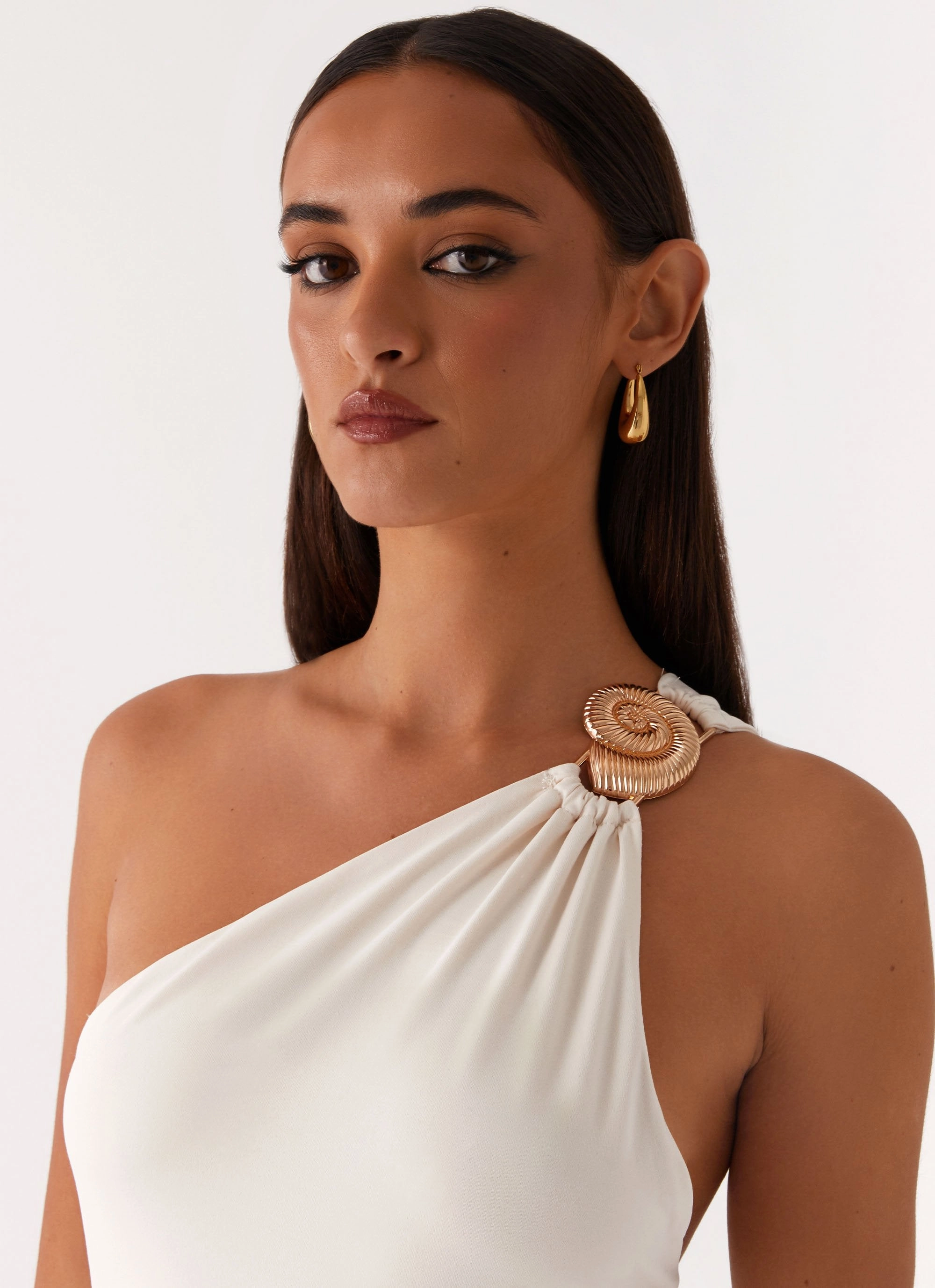 Infinity Maxi Dress - Ivory Sophisticated Cut Cool Finish