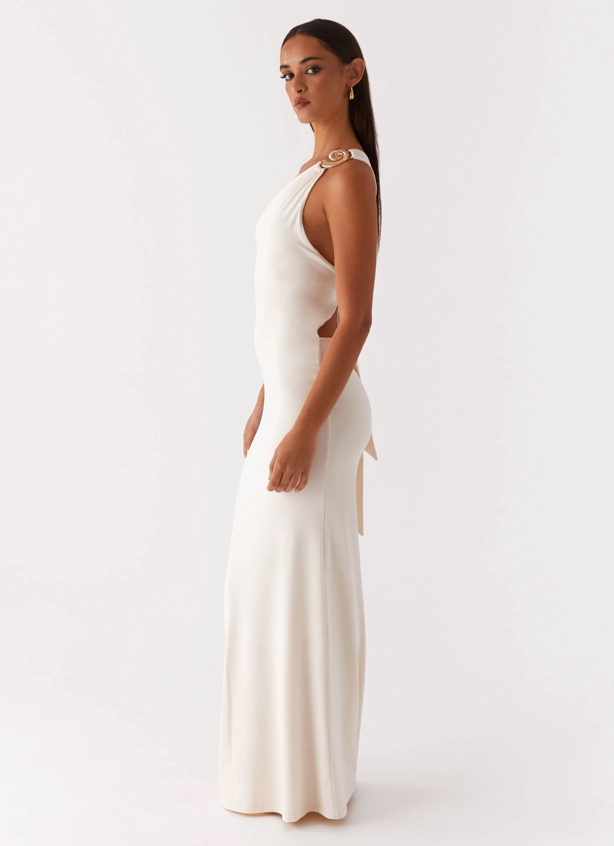 Infinity Maxi Dress - Ivory Soft Mesh Lightweight Material