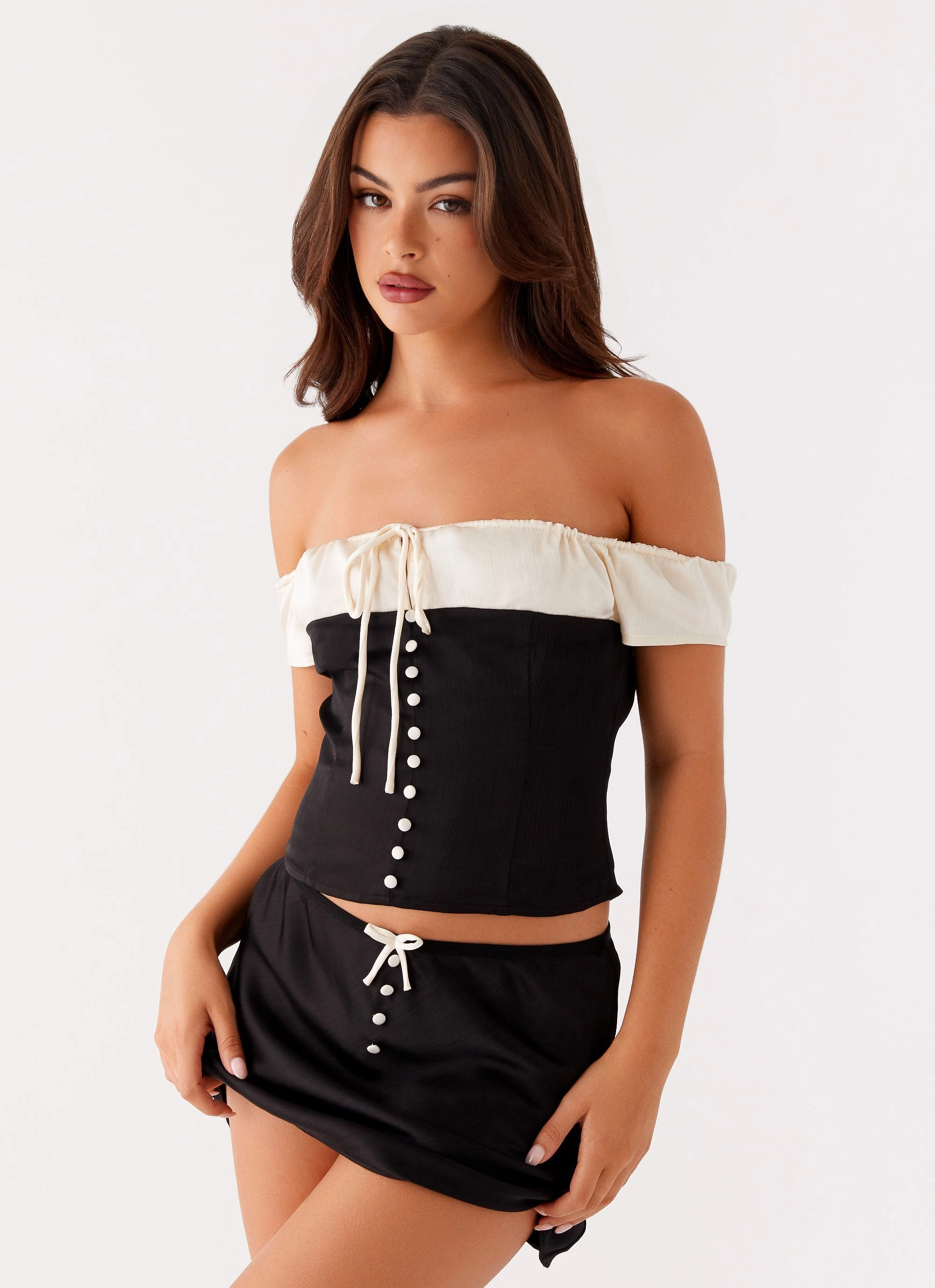 Justice Off Shoulder Top - Black VersatileNeckline