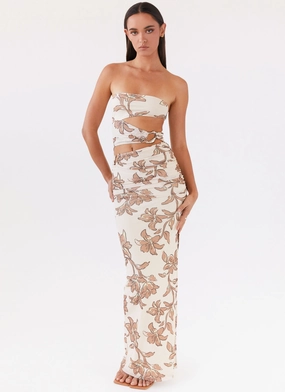 Into Pieces Mesh Maxi Dress - Hazel Bloom Casual Feel Long Lines