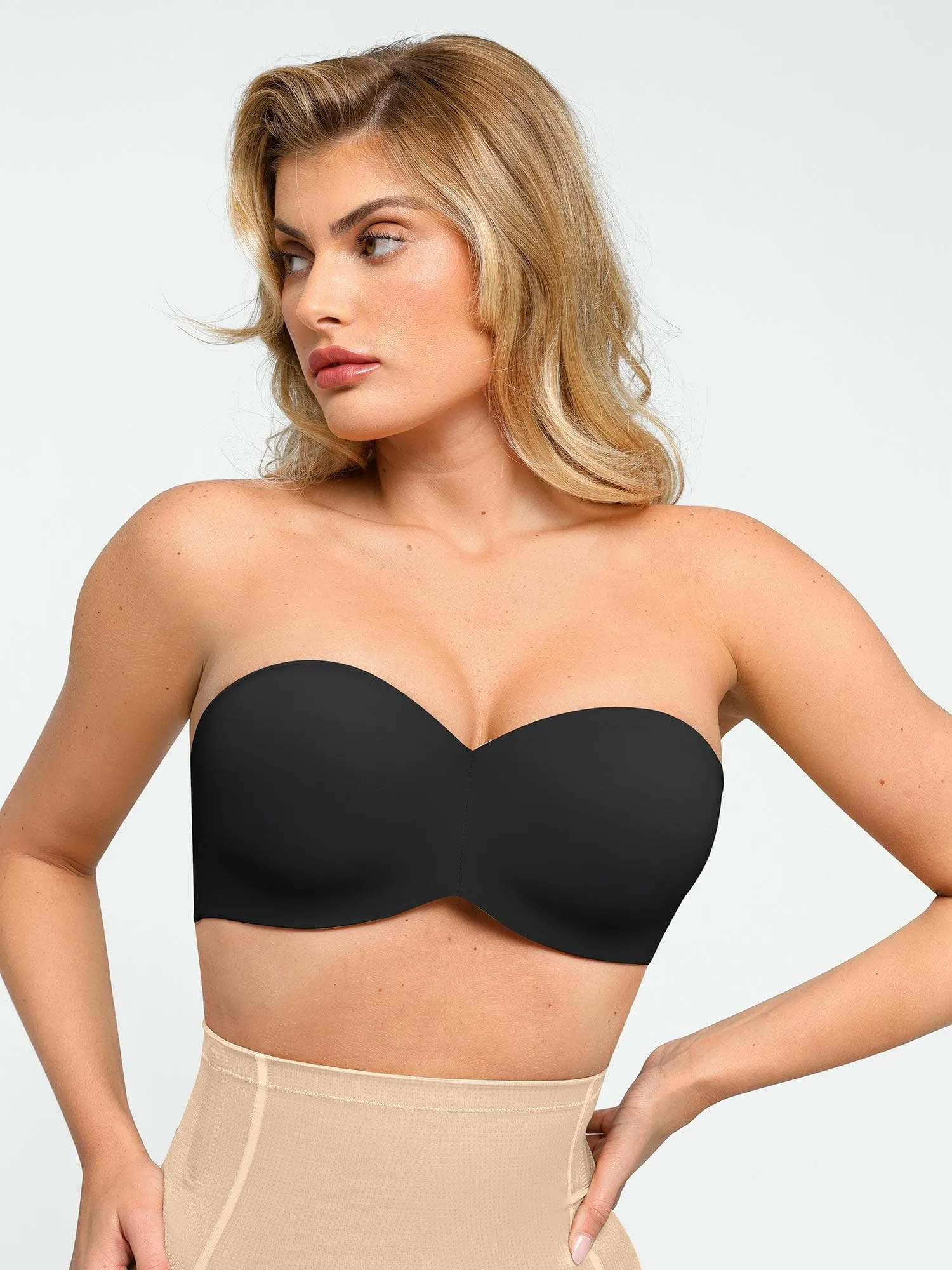 Contoured Armhole Design Seamless Shapewear Bra Set