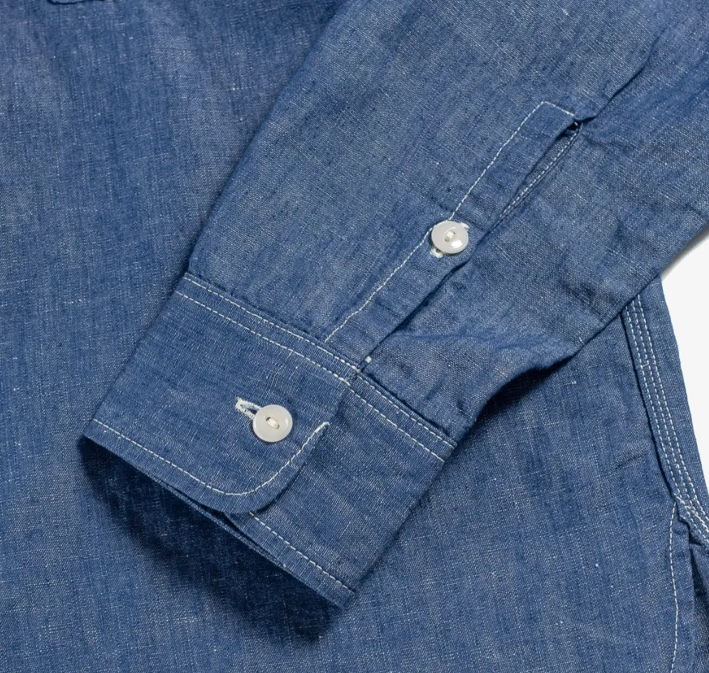 Iron Heart 10oz Selvedge Cotton Chambray Work Shirt