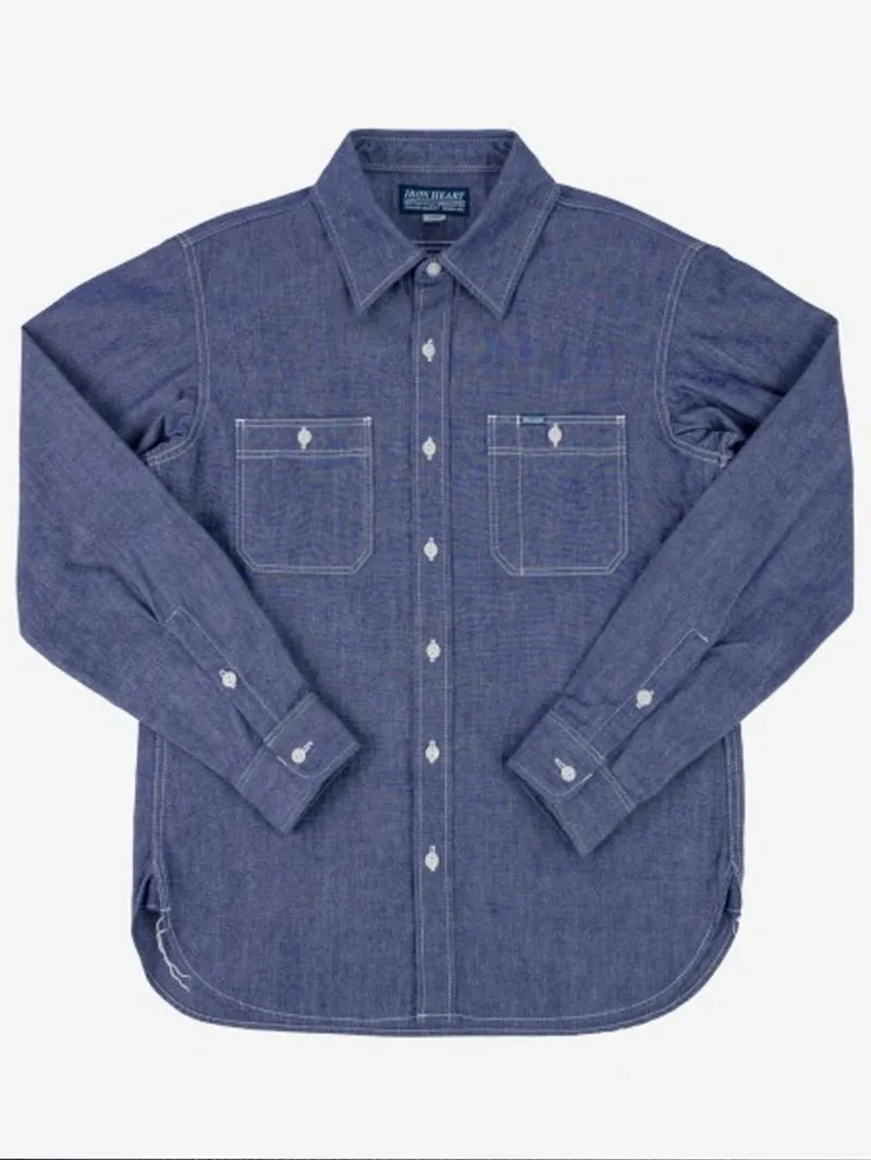 Iron Heart 10oz Selvedge Cotton Chambray Work Shirt