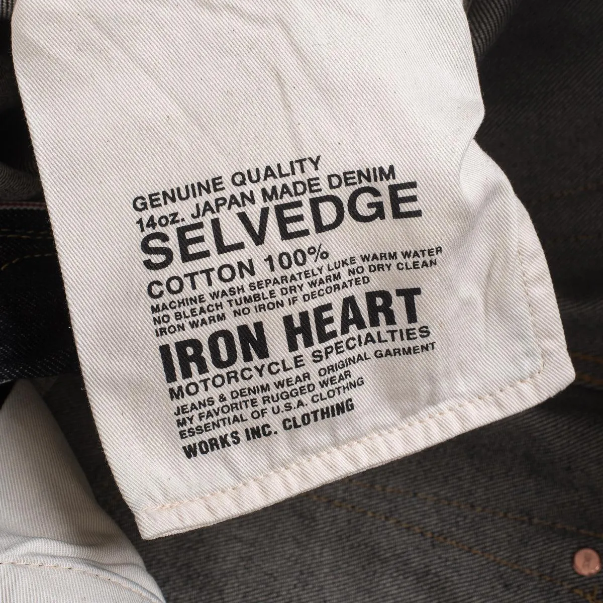 Iron Heart IH-555S-142 14oz Selvedge Denim Super Slim Cut Jeans - Indigo