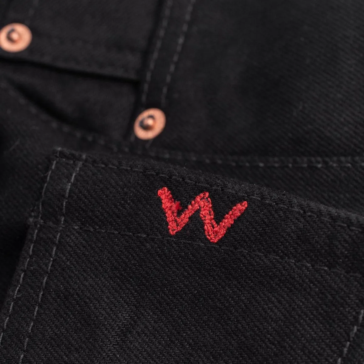 Iron Heart IH-777S-142bb 14oz Selvedge Denim Slim Tapered Cut Jeans - Black/Black