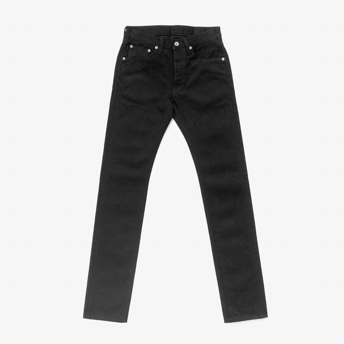 Iron Heart IH-777S-142bb 14oz Selvedge Denim Slim Tapered Cut Jeans - Black/Black