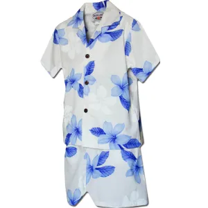 Island Little Prince Blue Boy's Hawaiian Shirt and Shorts