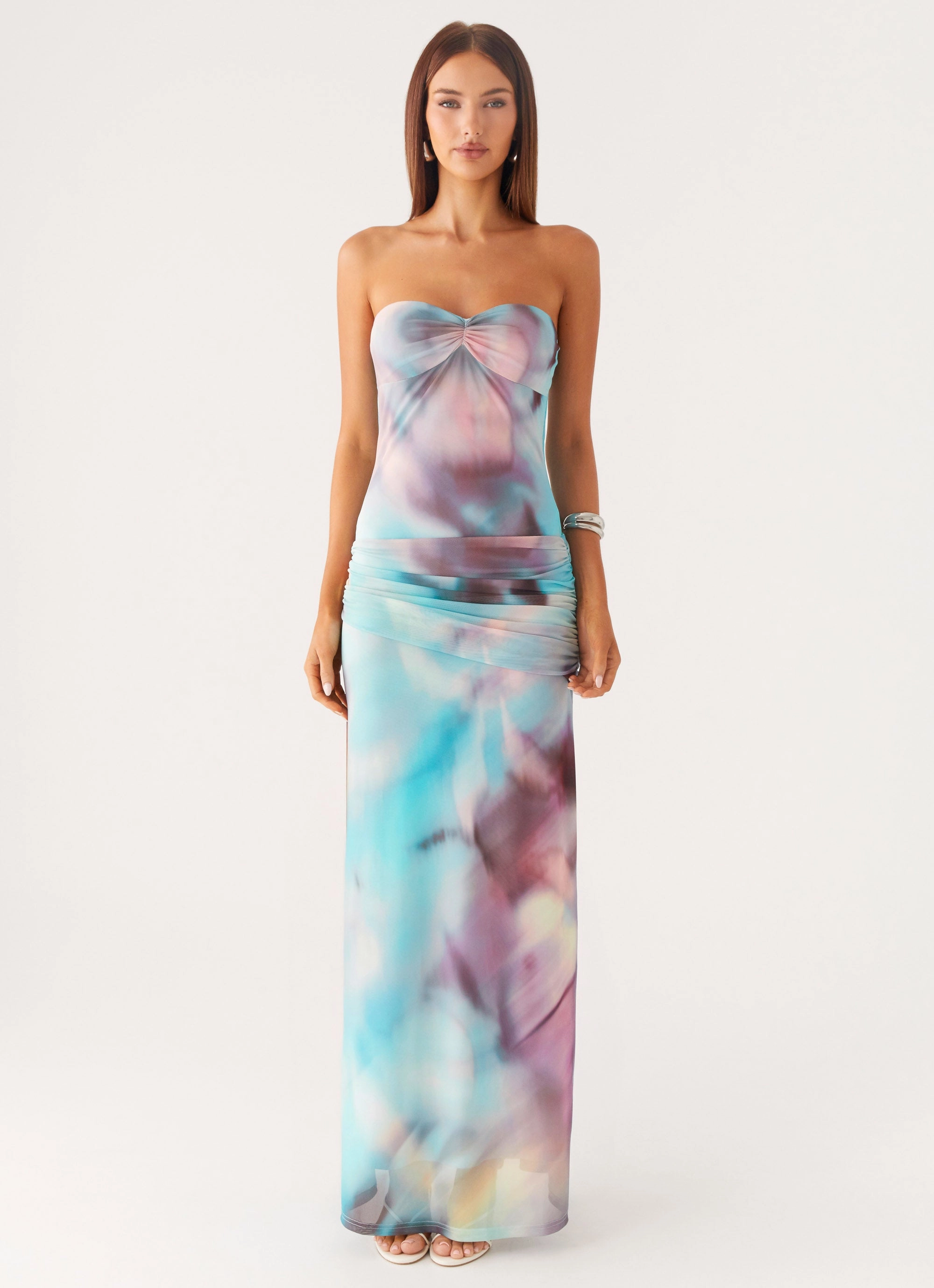 Grace Walk Isle Escape Mesh Maxi Dress - Sea Splash