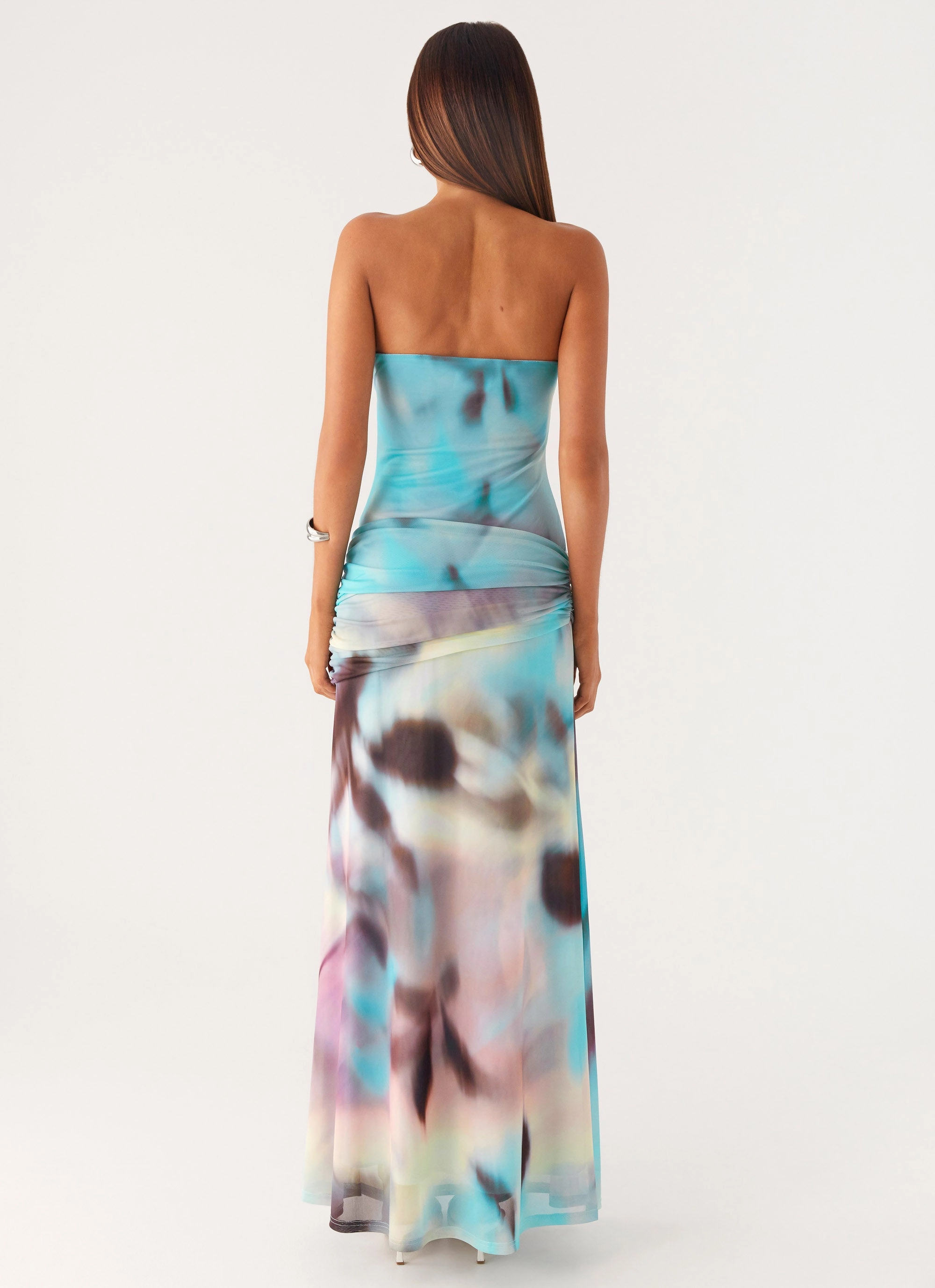 Isle Escape Mesh Maxi Dress - Sea Splash Travel Light Crisp Finish