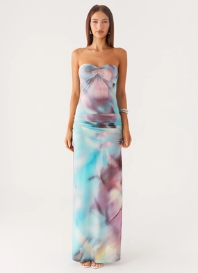 Grace Walk Isle Escape Mesh Maxi Dress - Sea Splash