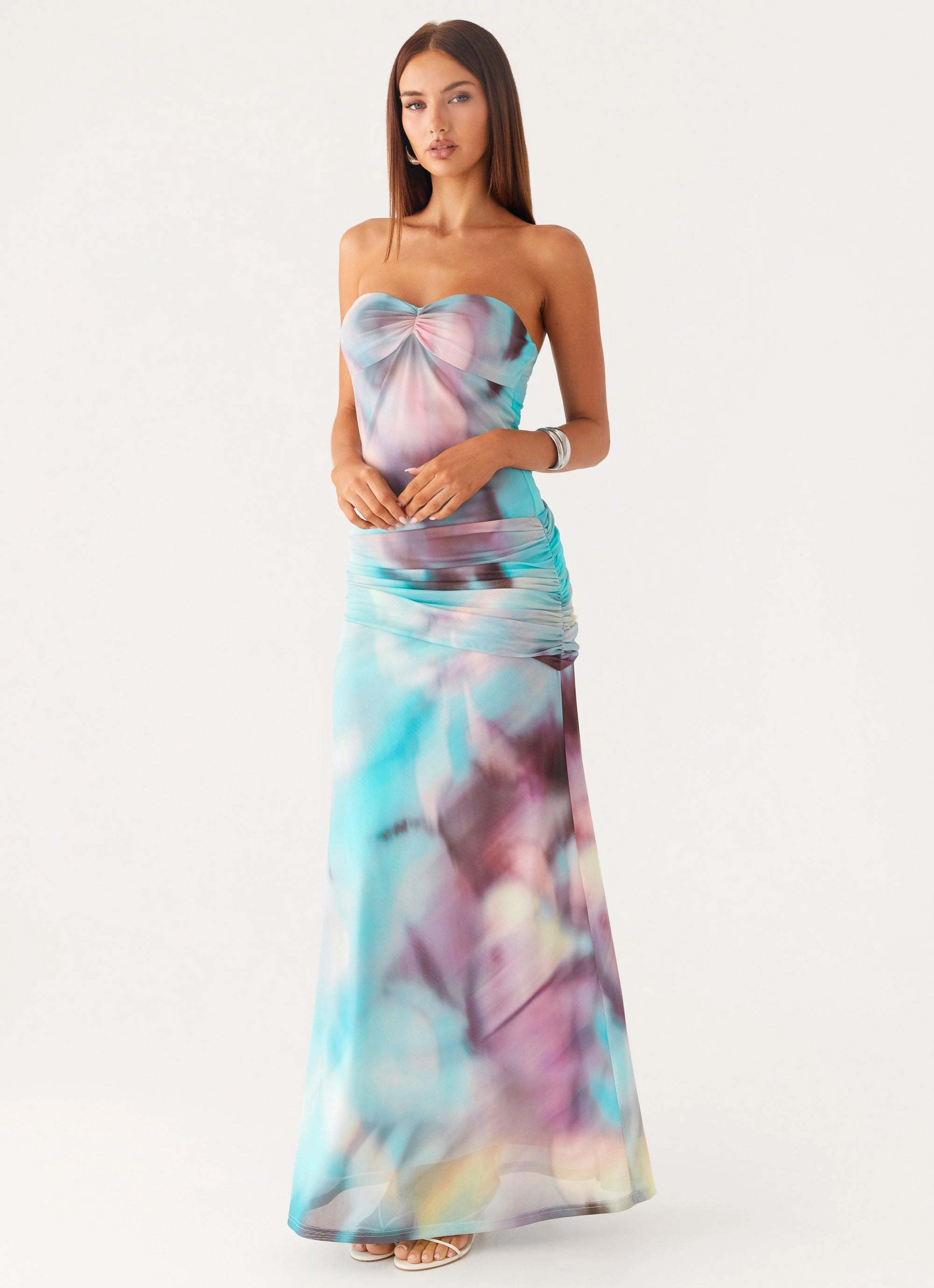 Cozy Fit Isle Escape Mesh Maxi Dress - Sea Splash