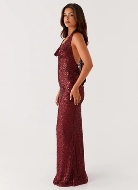Treasured Sequin Maxi Dress - Fuchsia Polished Style