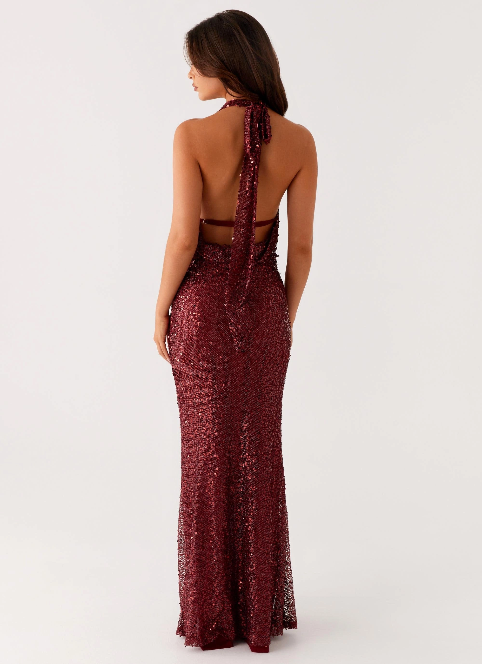 Photo Bright Comfy Fit Wear Treasured Sequin Maxi Dress - Fuchsia