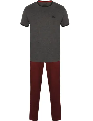 Ivor 2pc Cotton Jersey Lounge Set in Charcoal Marl - Tokyo Laundry