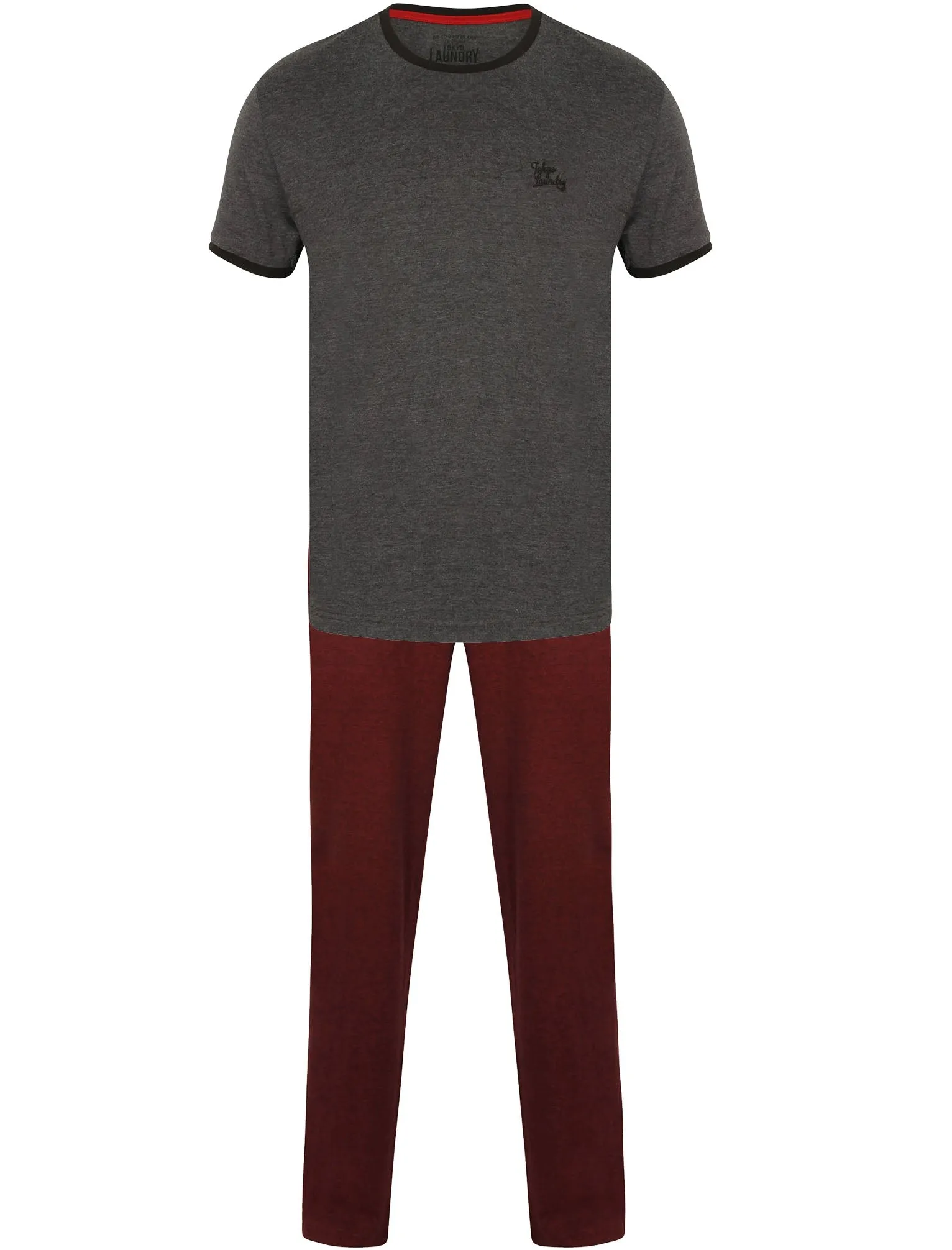 Ivor 2pc Cotton Jersey Lounge Set in Charcoal Marl - Tokyo Laundry