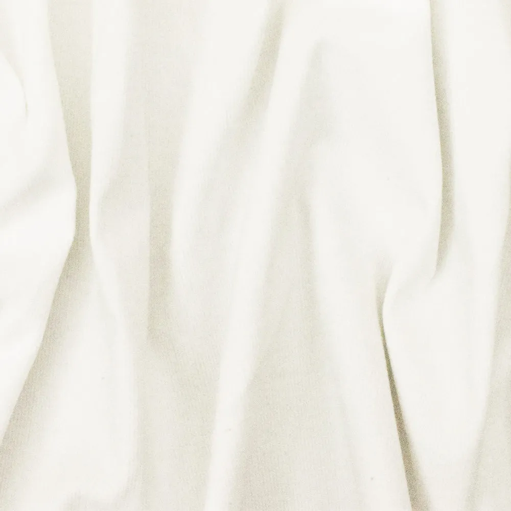 Ivory Solid Stretch Cotton Spandex Featherwale Corduroy Woven Fabric