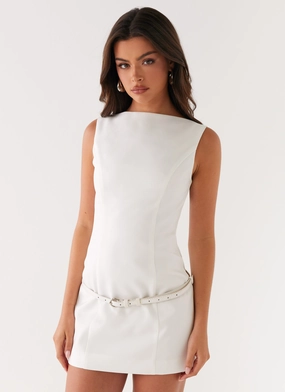 Jaci Mini Dress - White All-day Comfort