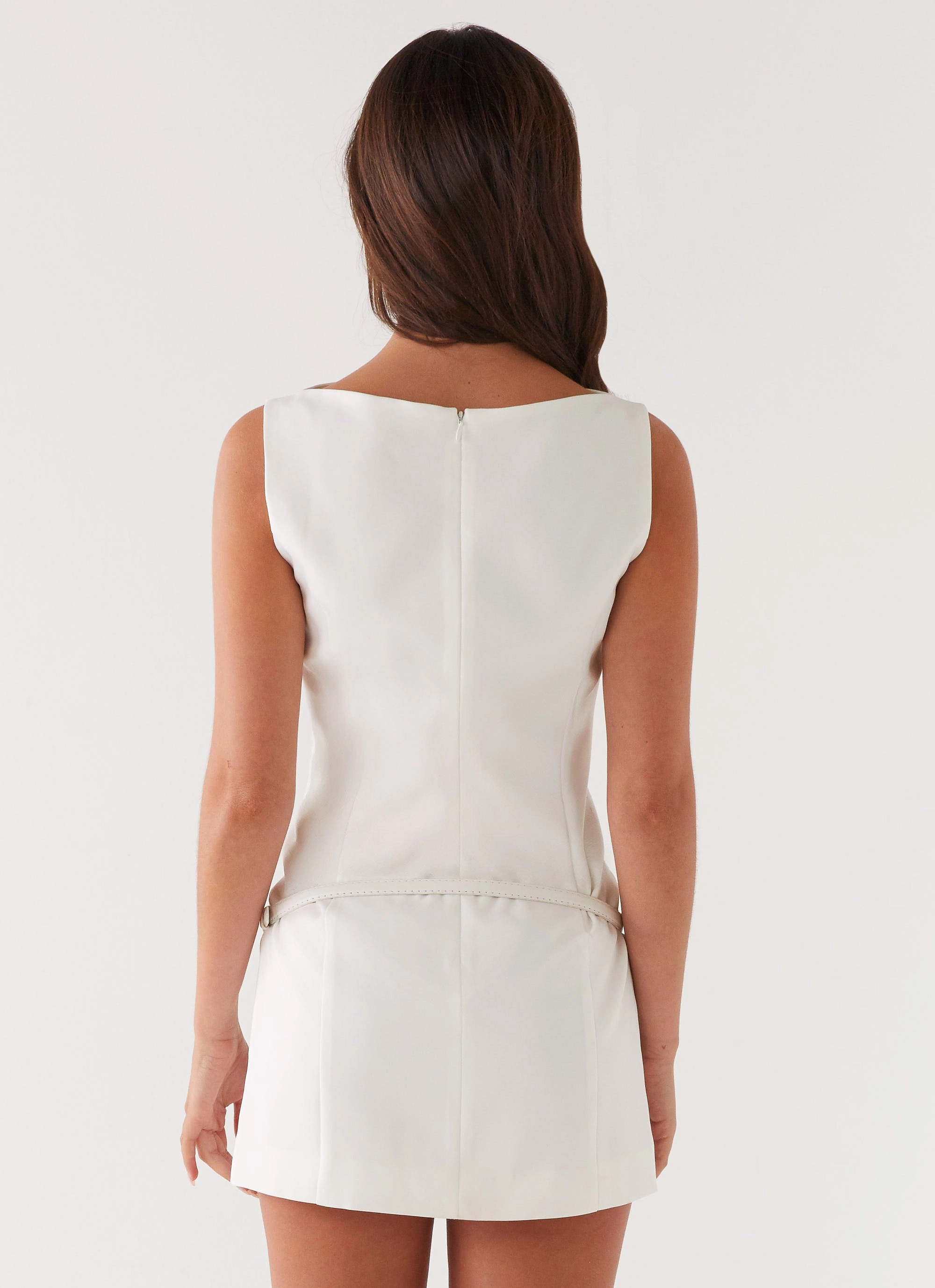 Jaci Mini Dress - White Sharp Fit Sculpted Fit