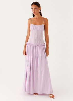 Jacinda Drop Waist Maxi Dress - Lavender Fit Clean